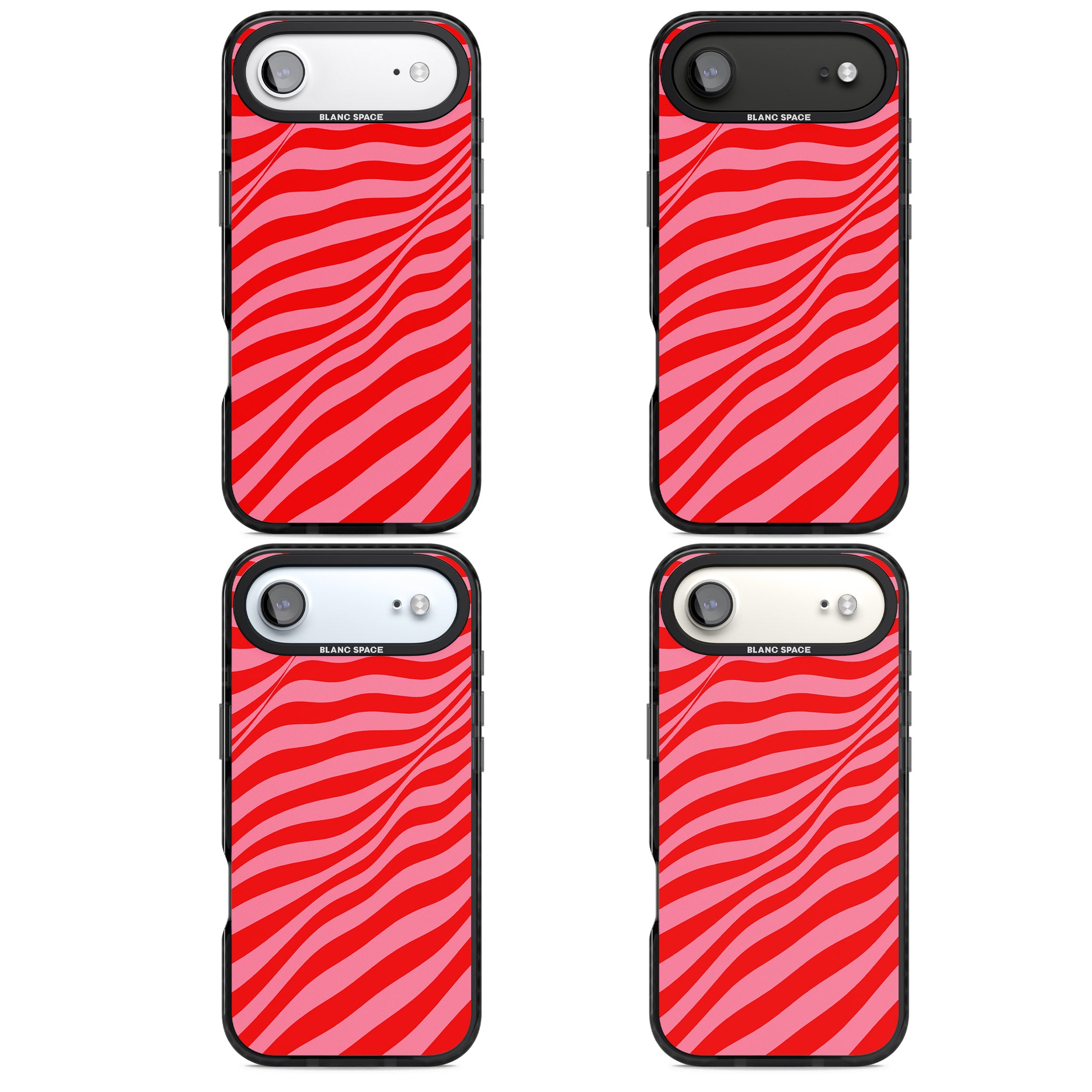 Pink & Red Distorted Line iPhone 17 Air Impact Pro Black Phone Case APT Impact Protection