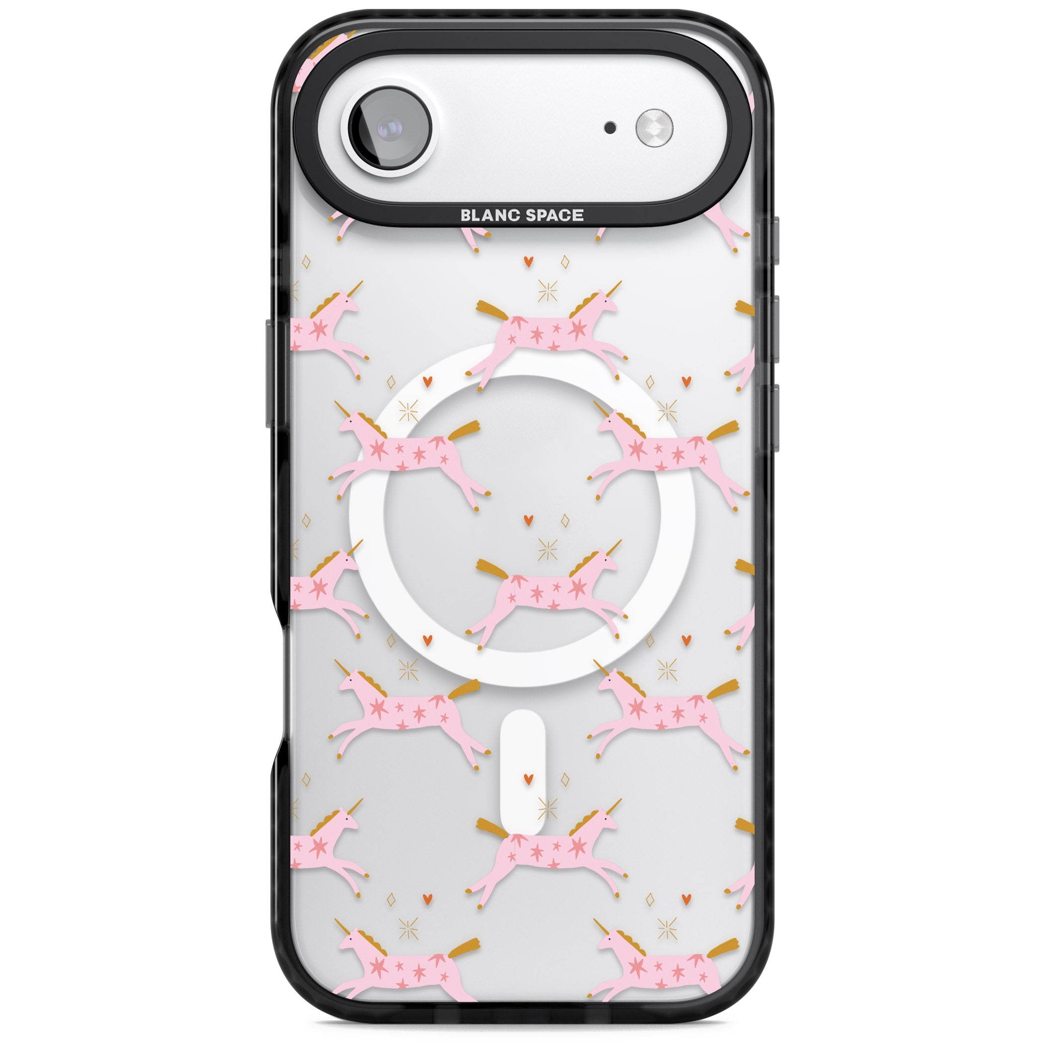 Pink Unicorn iPhone 17 Air Impact Pro Black Phone Case