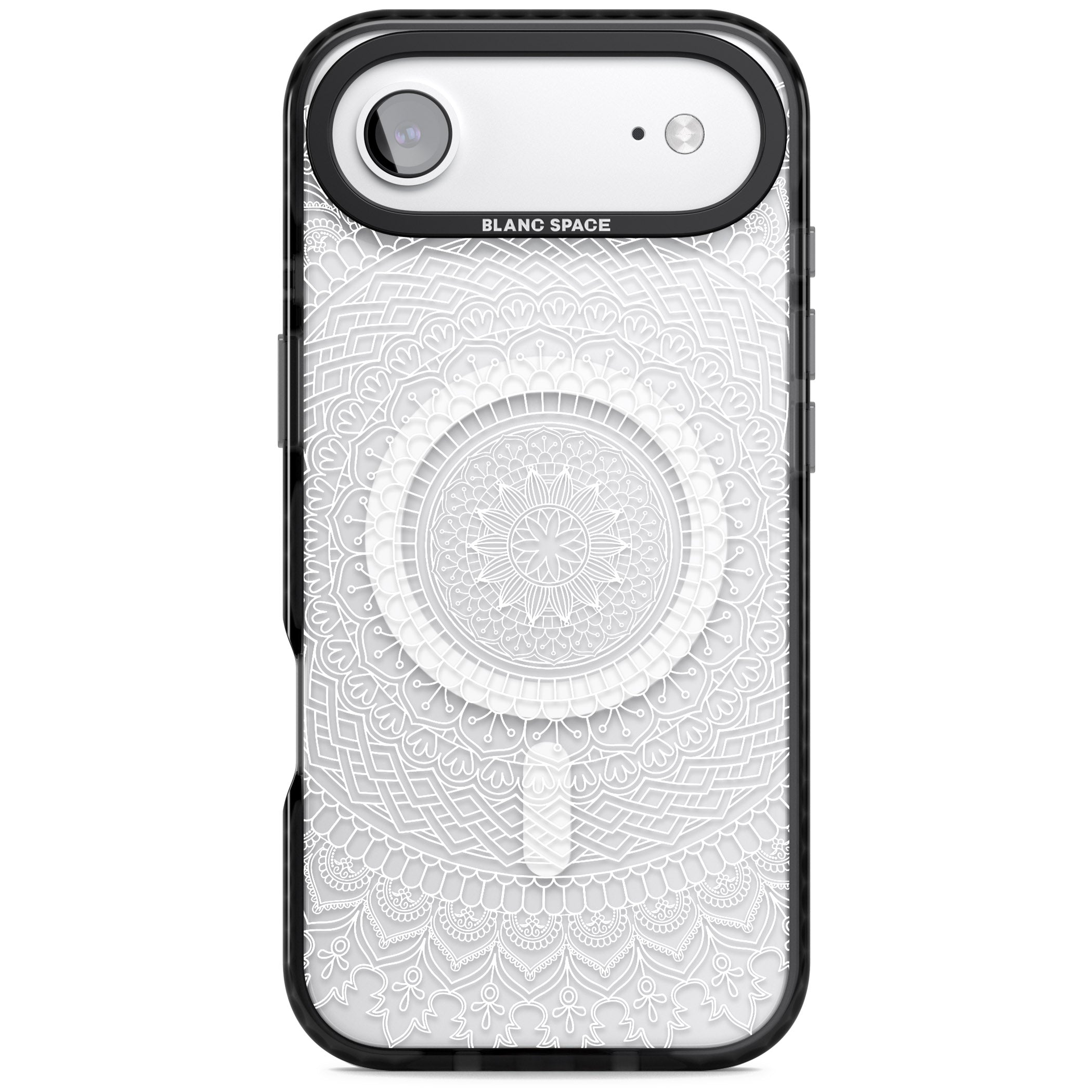 Intricate White Mandala iPhone 17 Air Impact Pro Black Phone Case