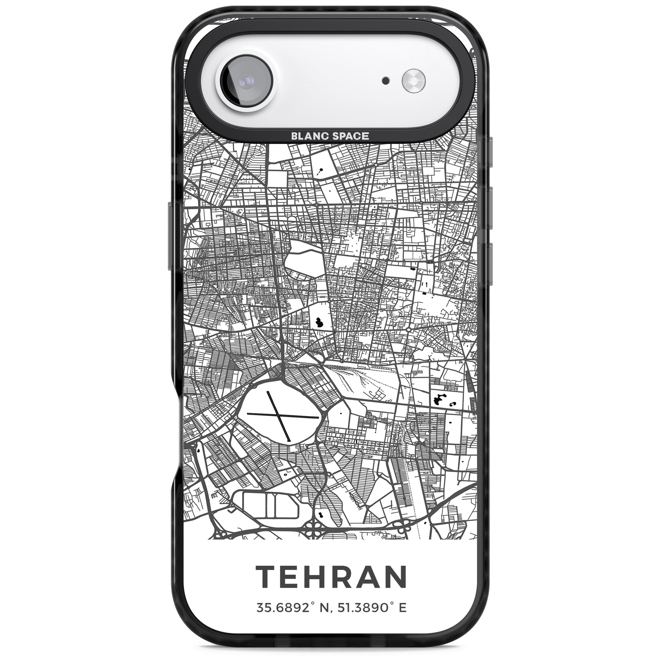 Tehran Map iPhone 17 Air Impact Pro Black Phone Case