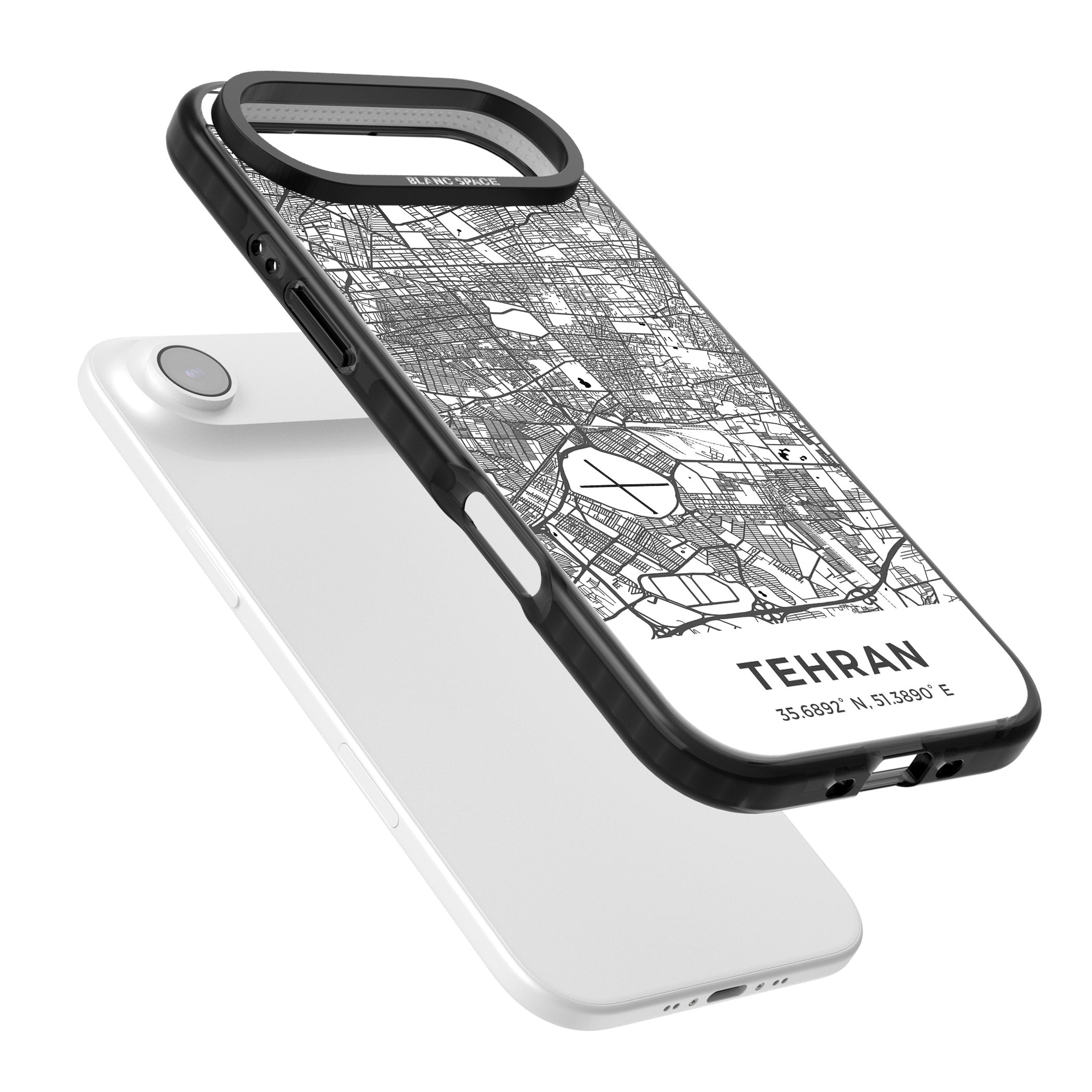 Tehran Map iPhone 17 Air Impact Pro Black Phone Case Colours