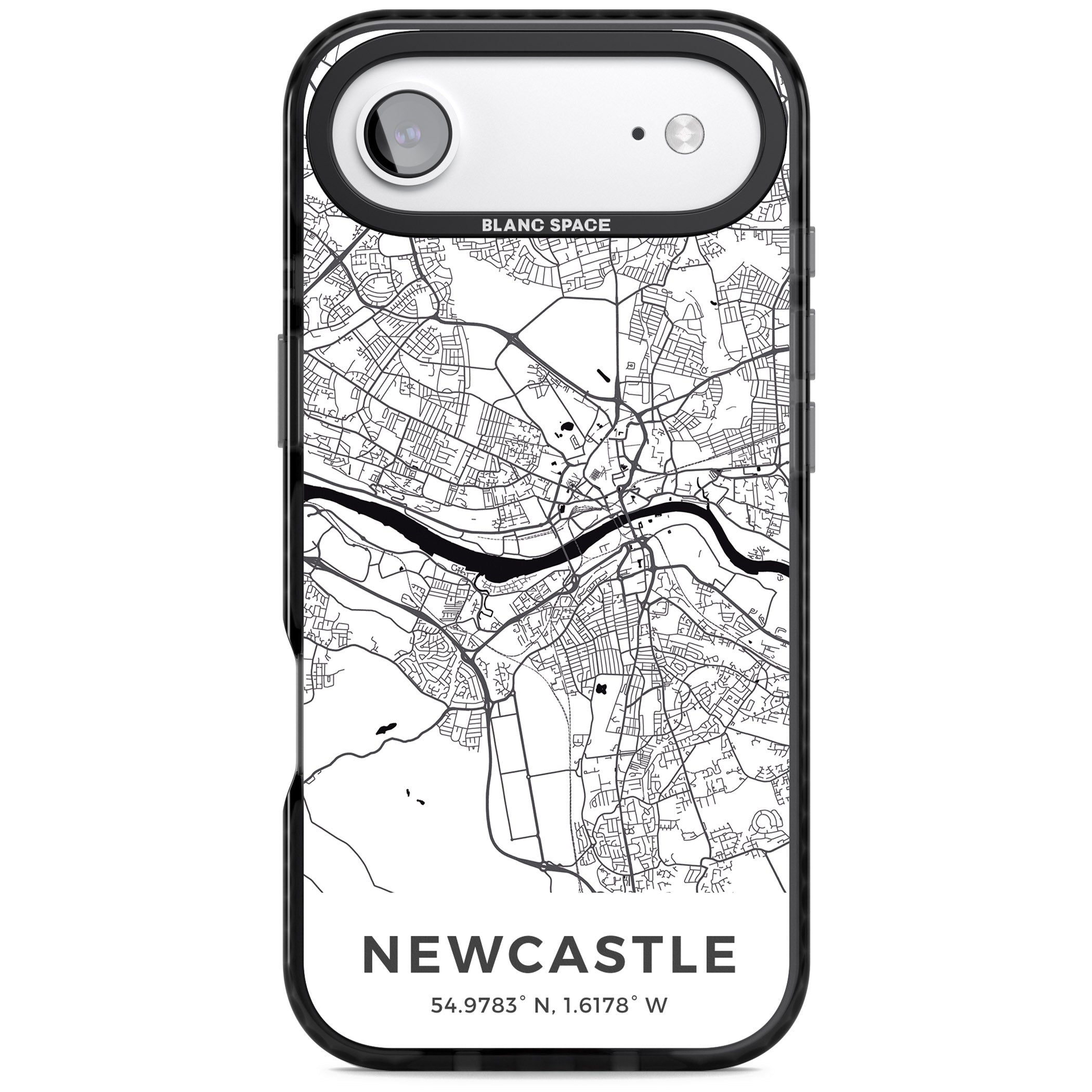 Newcastle City Map iPhone 17 Air Impact Pro Black Phone Case