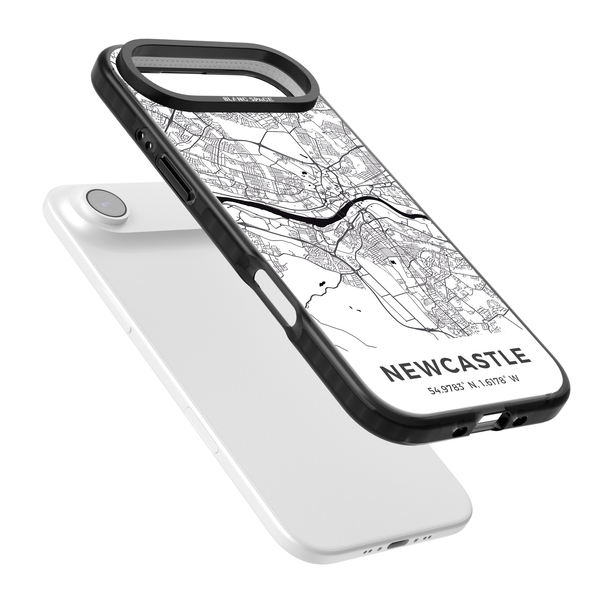 Newcastle City Map iPhone 17 Air Impact Pro Black Phone Case Colours