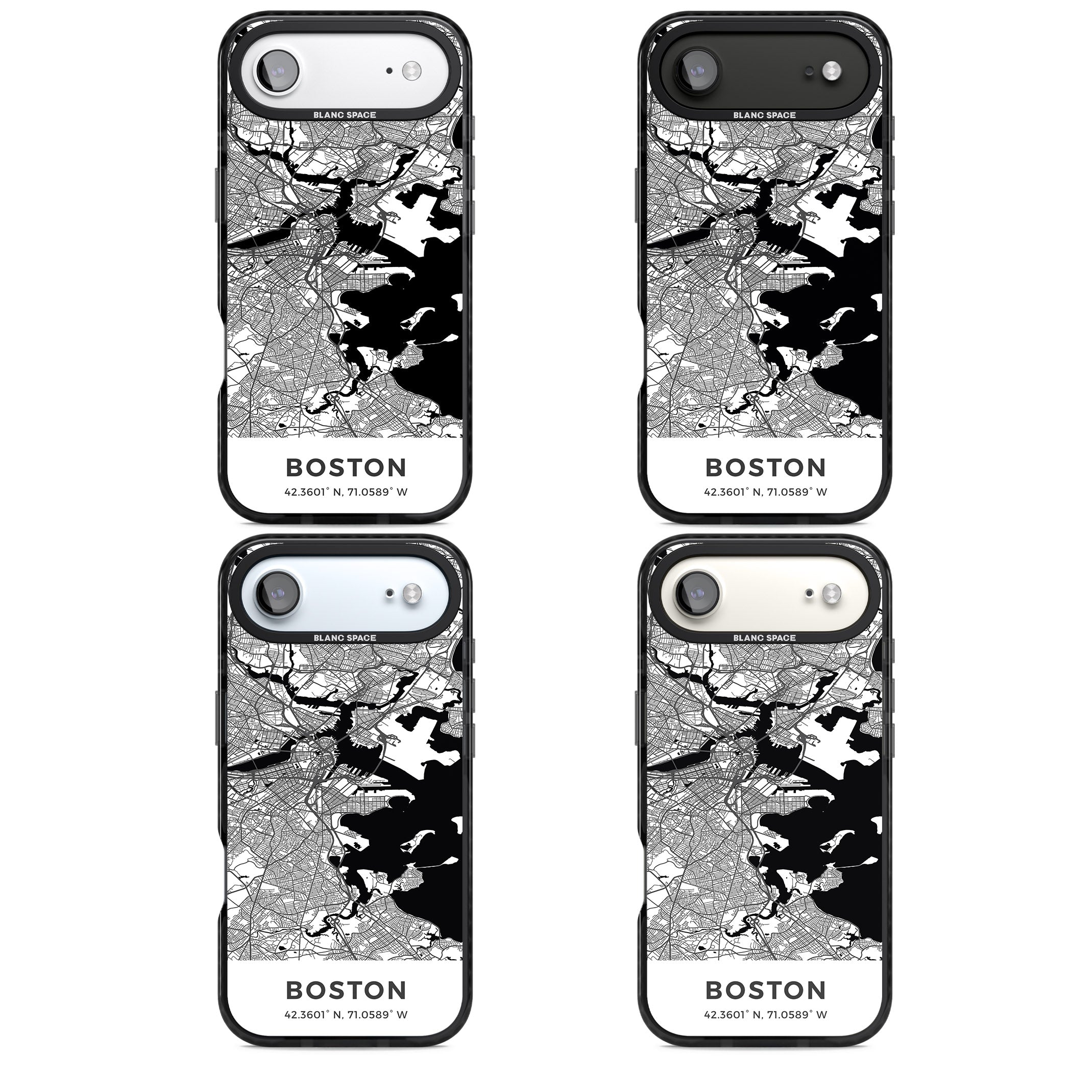Boston Map iPhone 17 Air Impact Pro Black Phone Case APT Impact Protection