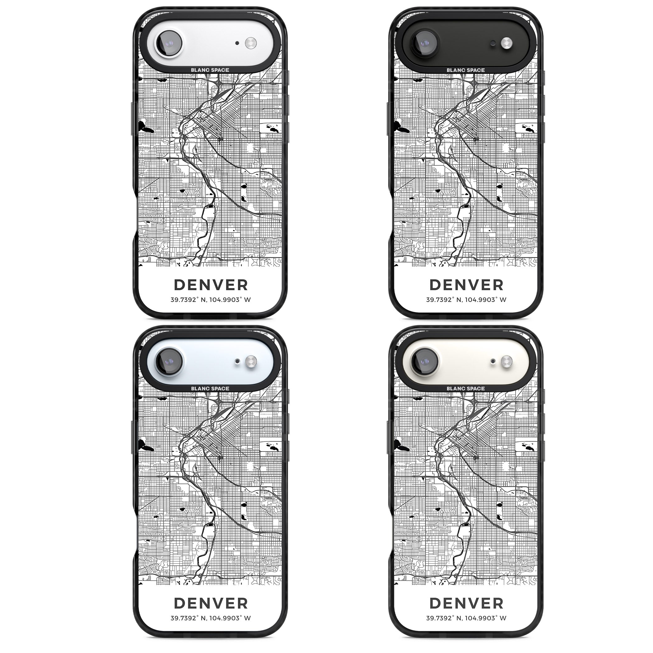 Denver Map iPhone 17 Air Impact Pro Black Phone Case APT Impact Protection