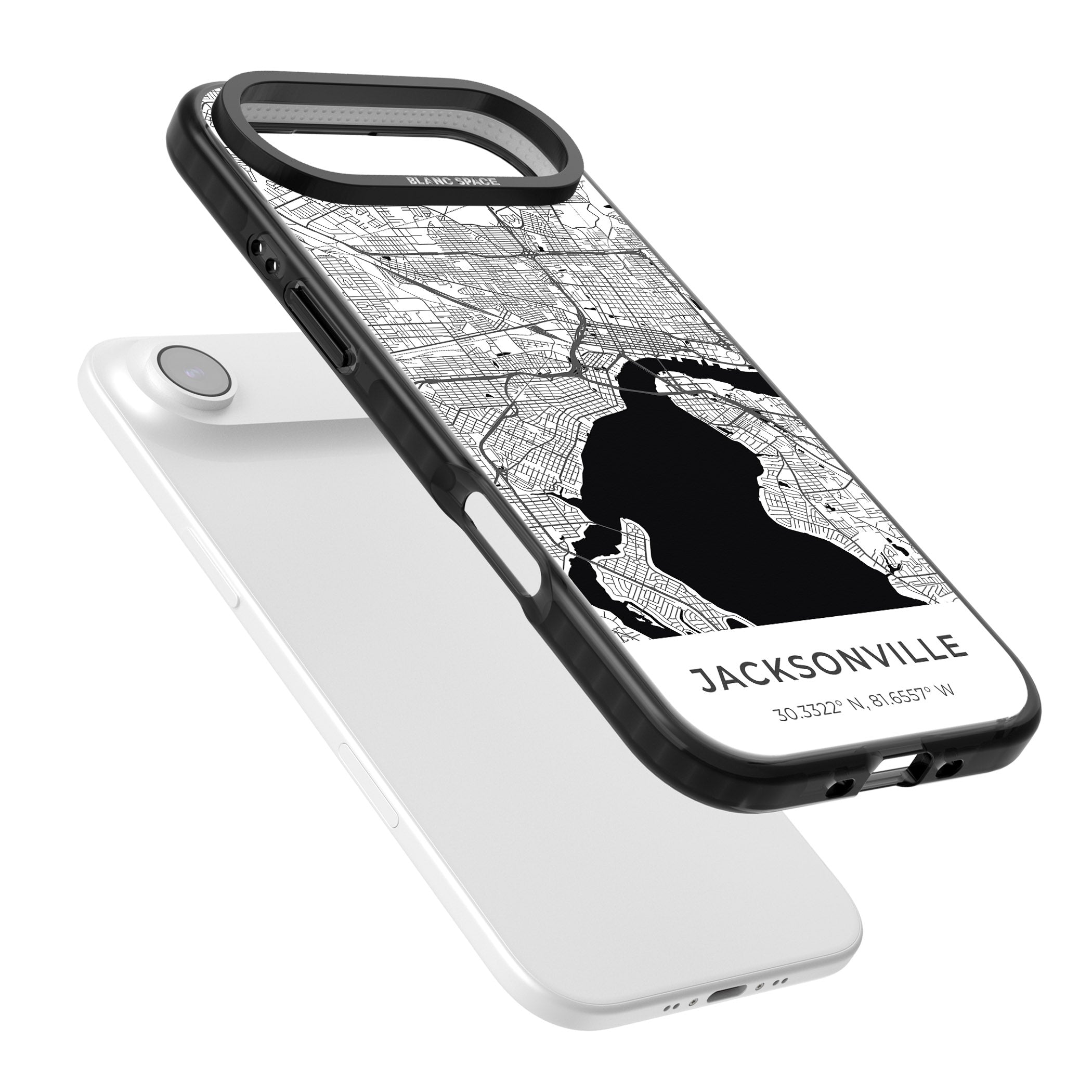 Jacksonville Map iPhone 17 Air Impact Pro Black Phone Case Colours