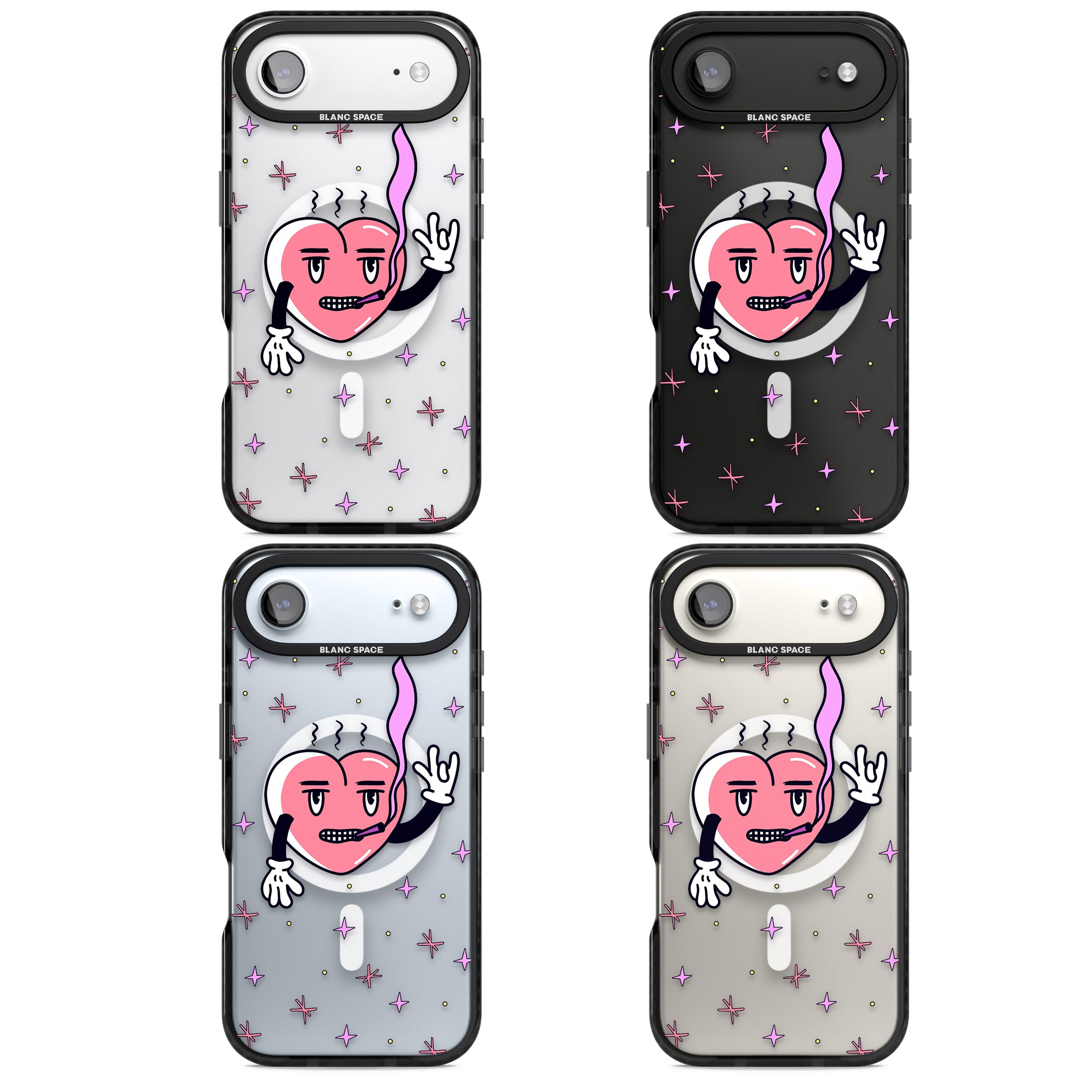 Quirky Heart iPhone 17 Air Impact Pro Black Phone Case APT Impact Protection