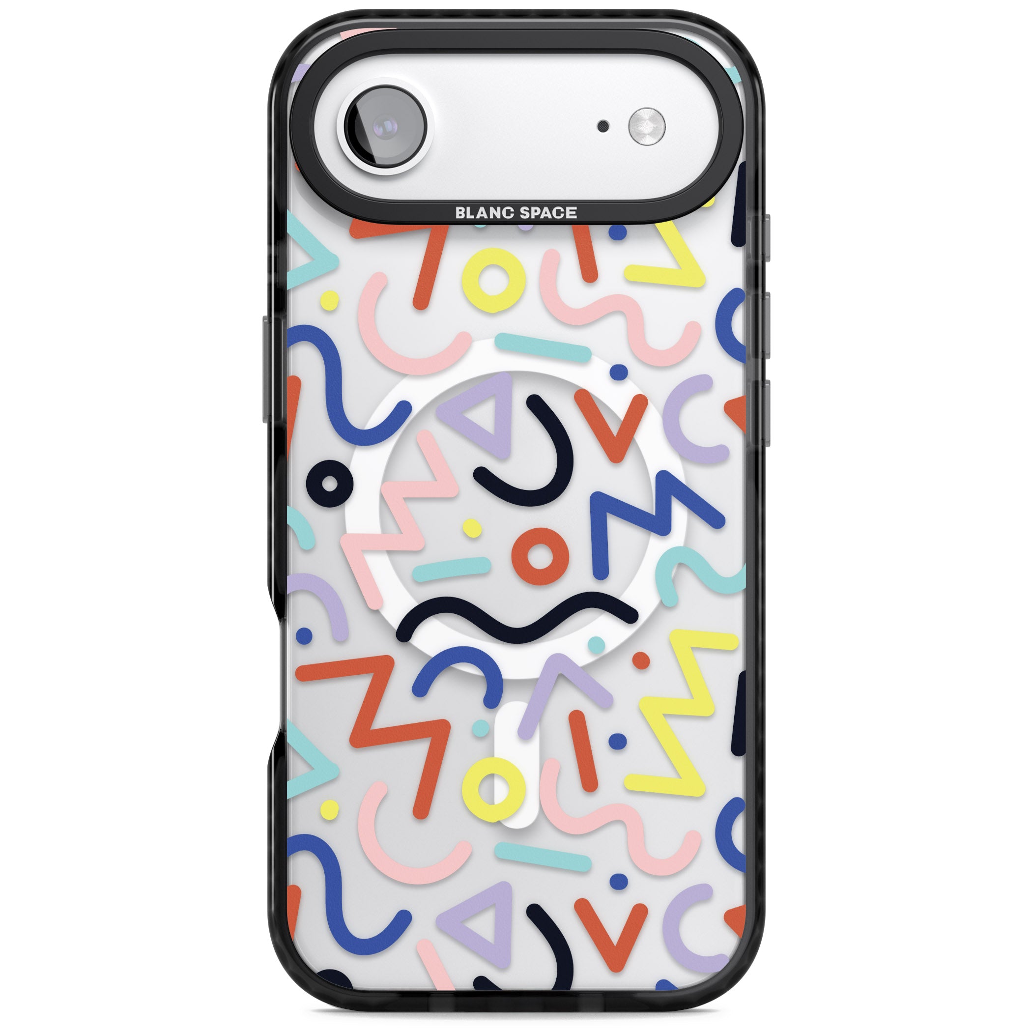 Memphis Retro Pattern iPhone 17 Air Impact Pro Black Phone Case