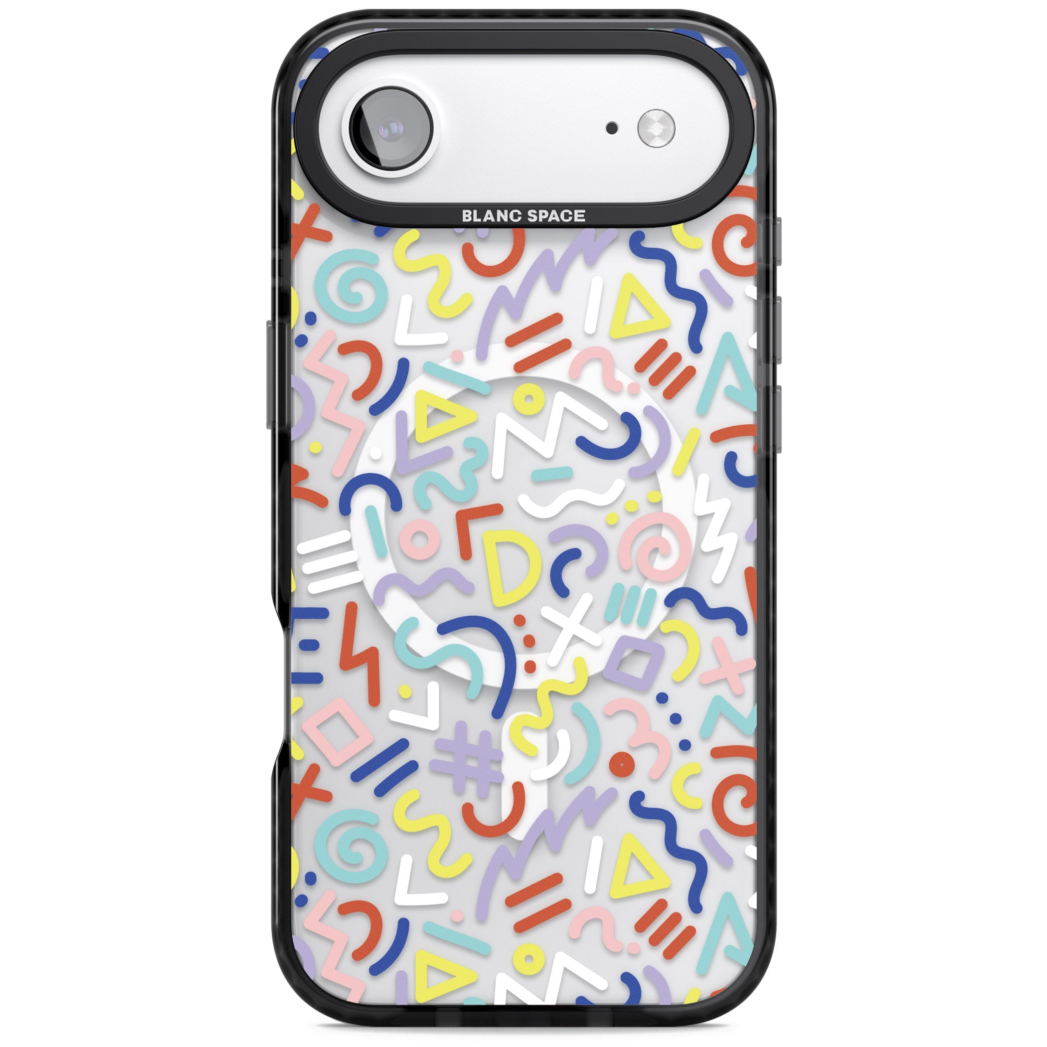 Colorful Retro Pattern iPhone 17 Air Impact Pro Black Phone Case