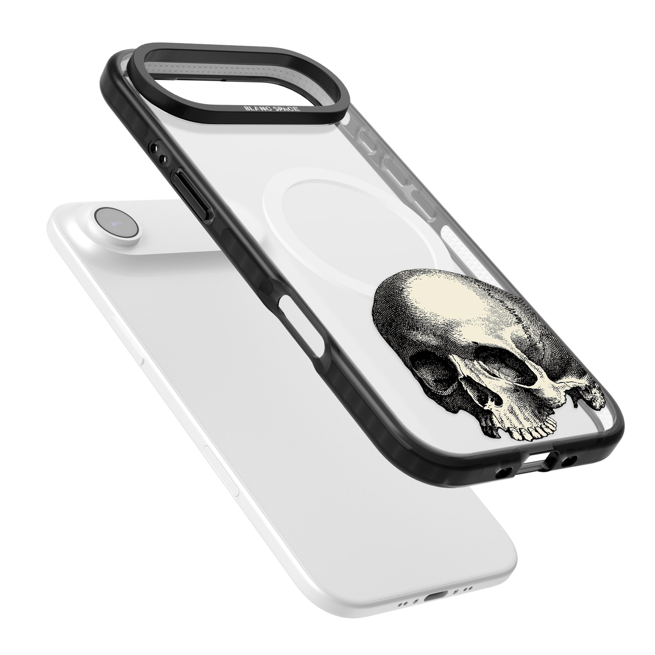 Minimal Vintage Skull iPhone 17 Air Impact Pro Black Phone Case Colours