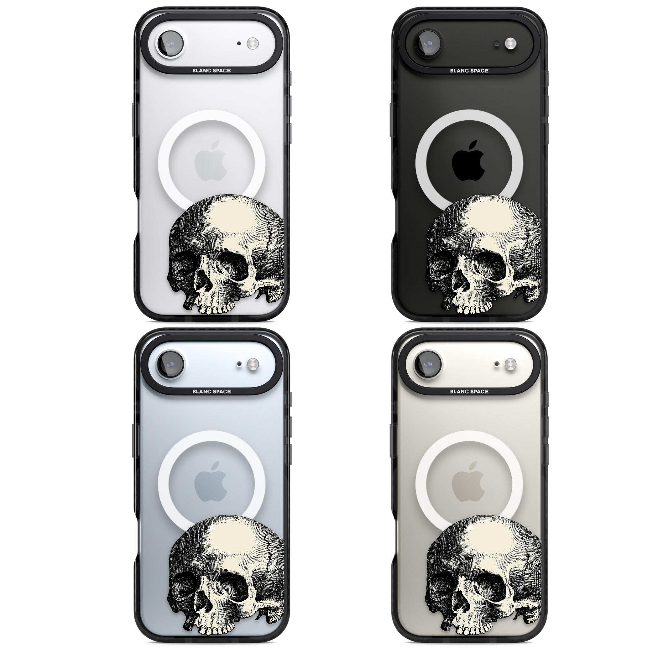 Minimal Vintage Skull iPhone 17 Air Impact Pro Black Phone Case APT Impact Protection