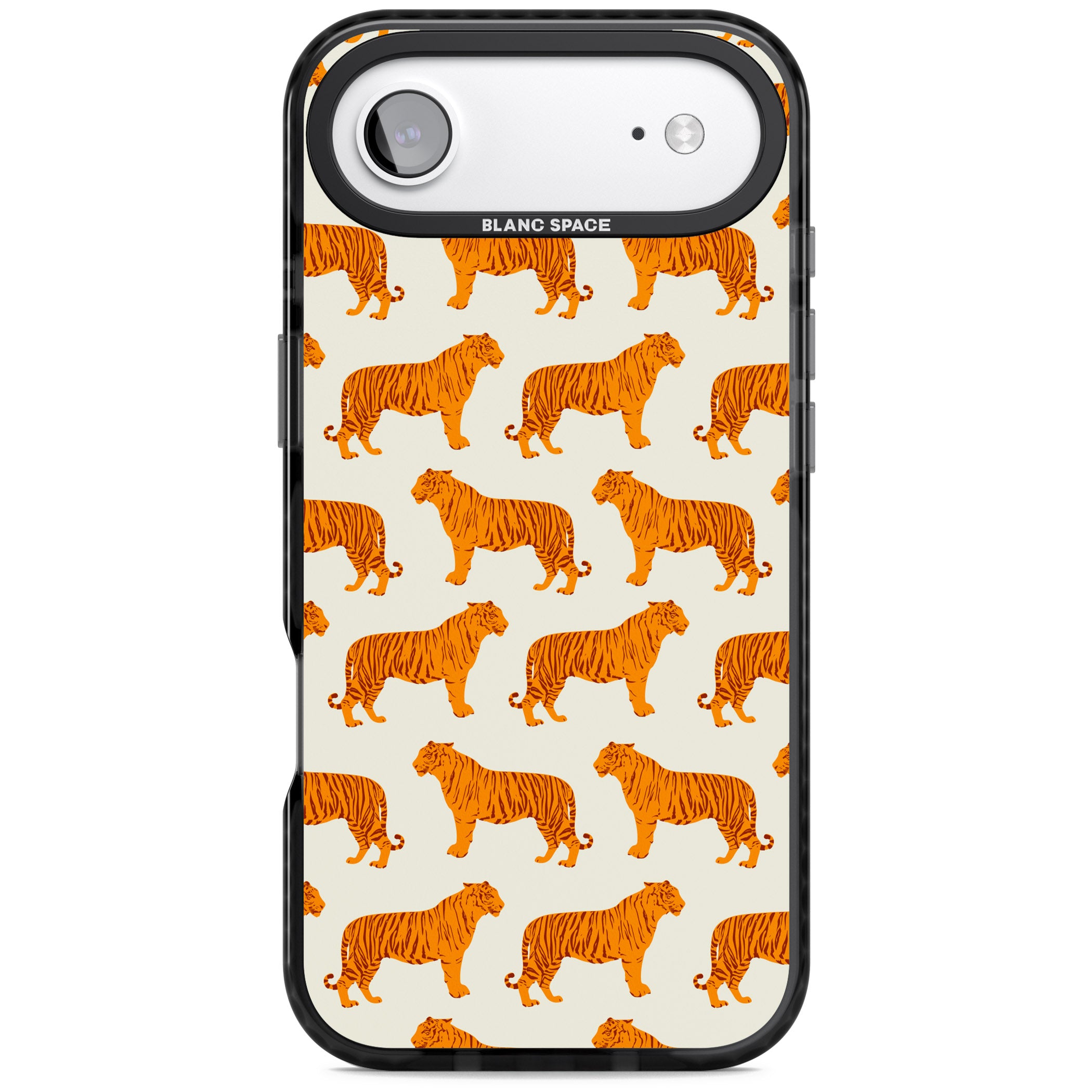 Trendy Tiger Patterns Tigers On Khaki iPhone 17 Air Impact Pro Black Phone Case