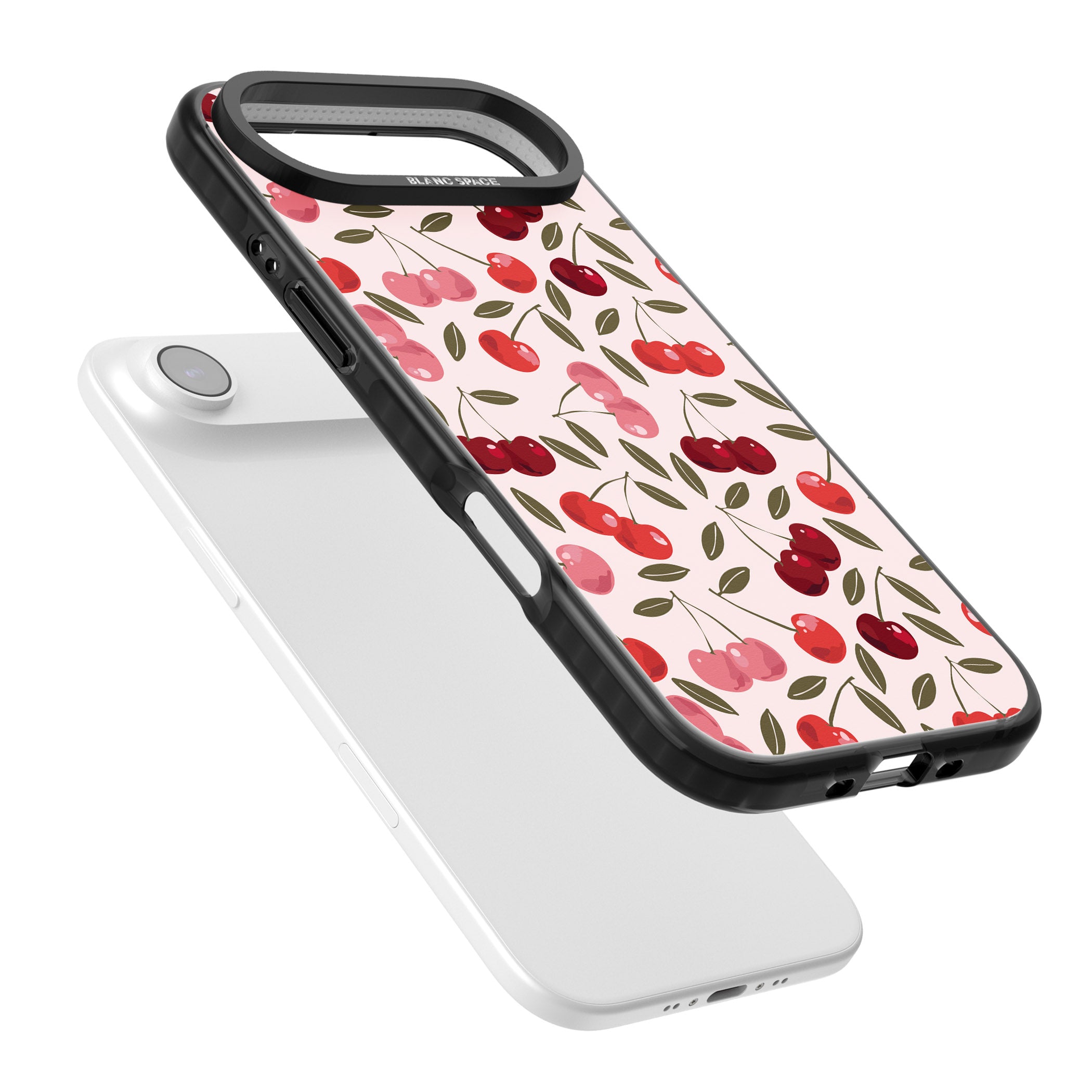 Fruity & Fun Patterns Cherries iPhone 17 Air Impact Pro Black Phone Case Colours