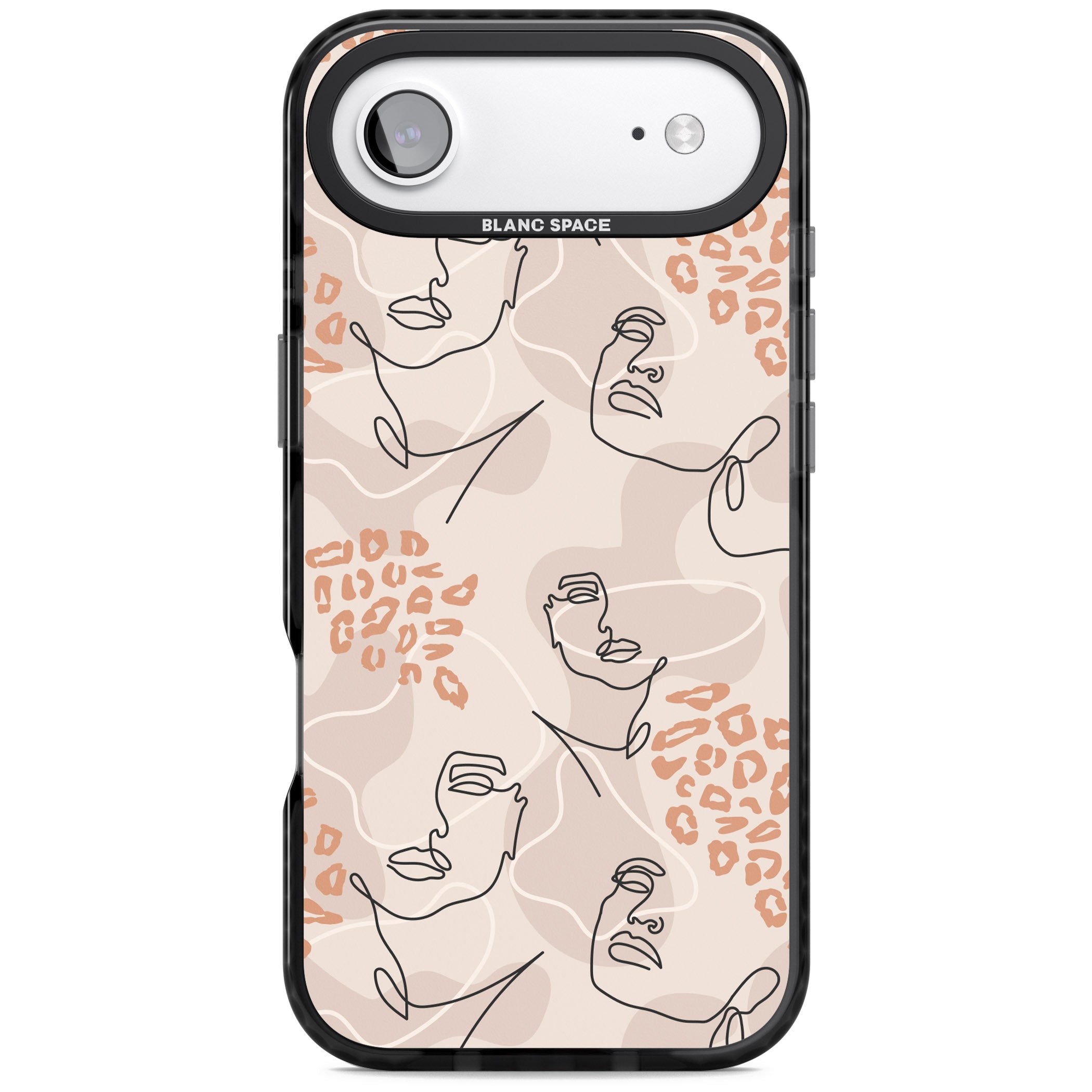 Abstract Faces Leopard iPhone 17 Air Impact Pro Black Phone Case