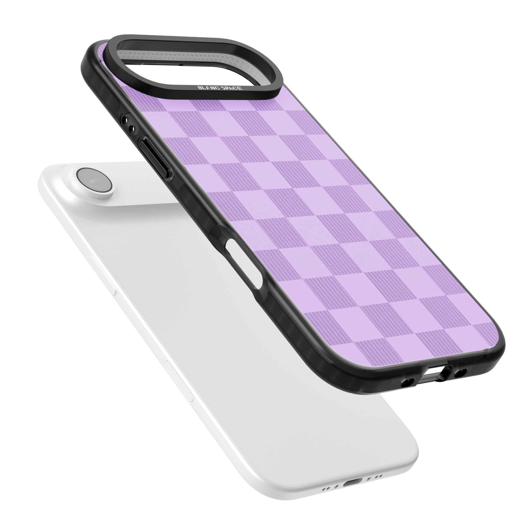 Lilac Checkered iPhone 17 Air Impact Pro Black Phone Case Colours