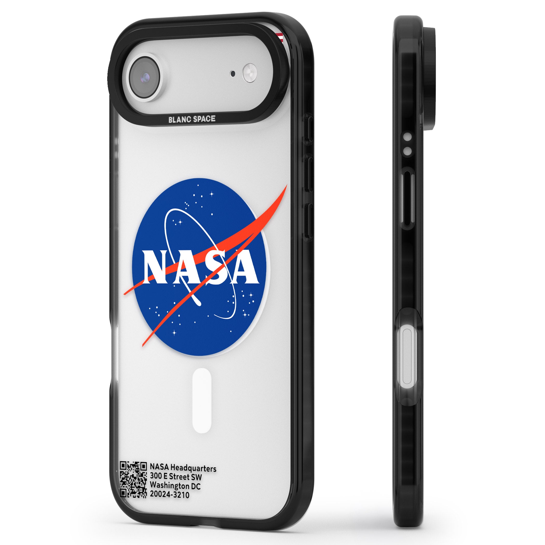 Nasa Meatball iPhone 17 Air Impact Pro Black Phone Case Side Profile