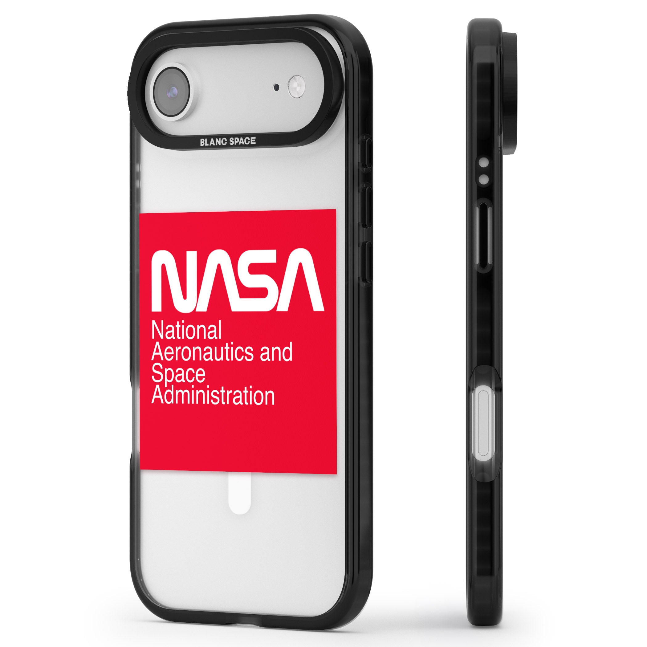 Nasa The Worm Box iPhone 17 Air Impact Pro Black Phone Case Side Profile