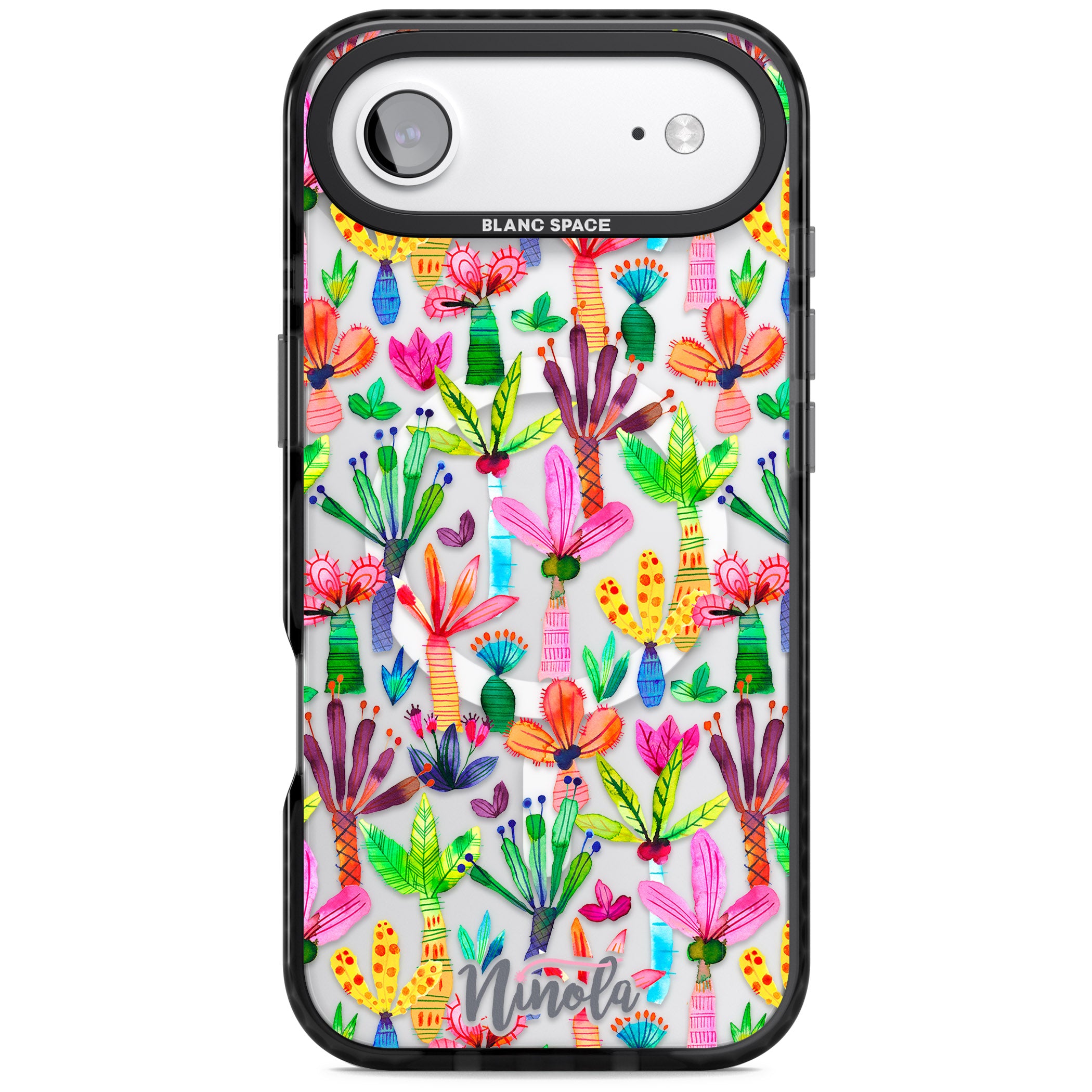 Tropical Botanical iPhone 17 Air Impact Pro Black Phone Case