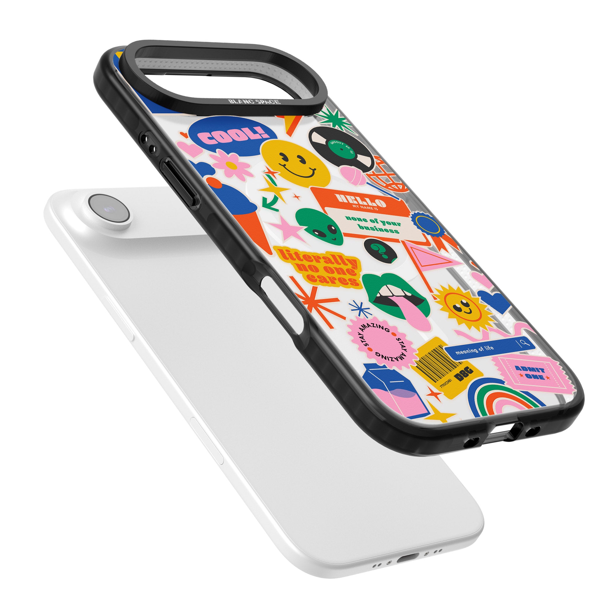 Nostalgic Sticker Vibes iPhone 17 Air Impact Pro Black Phone Case Colours
