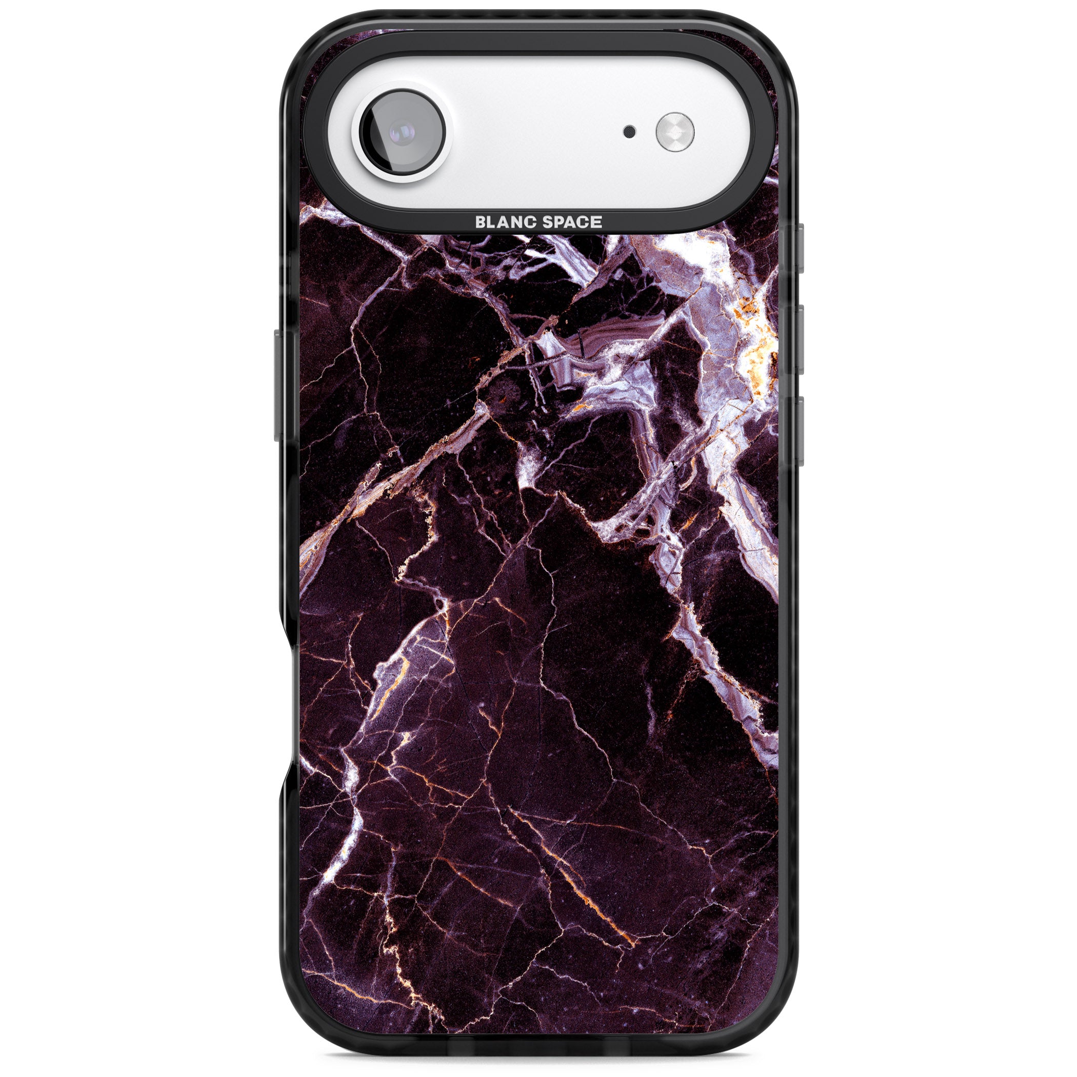Violet Shatter Marble iPhone 17 Air Impact Pro Black Phone Case