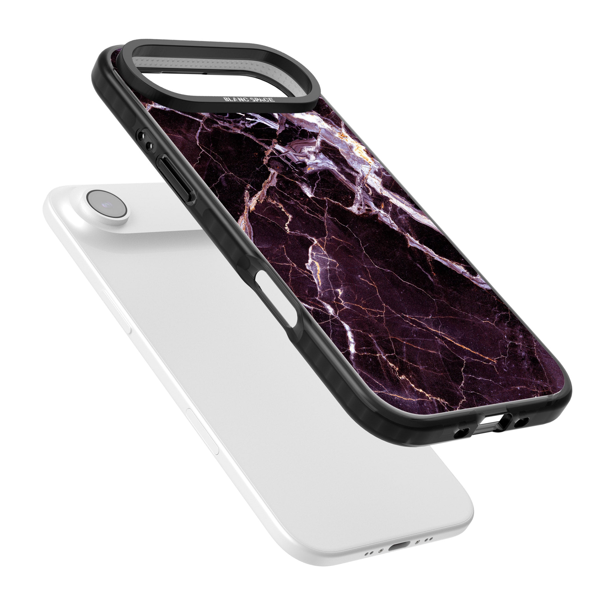 Violet Shatter Marble iPhone 17 Air Impact Pro Black Phone Case Colours