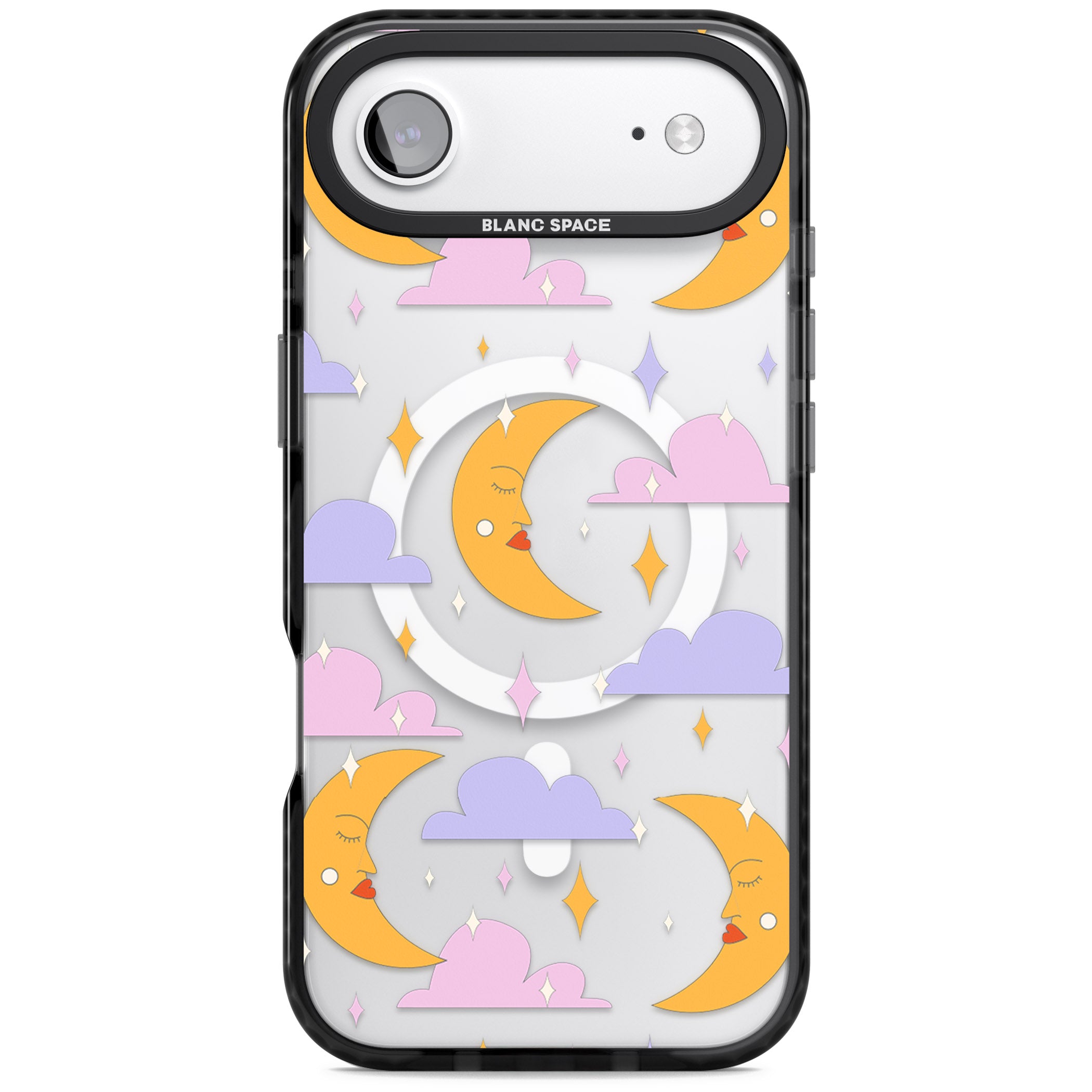 Moons & Clouds iPhone 17 Air Impact Pro Black Phone Case
