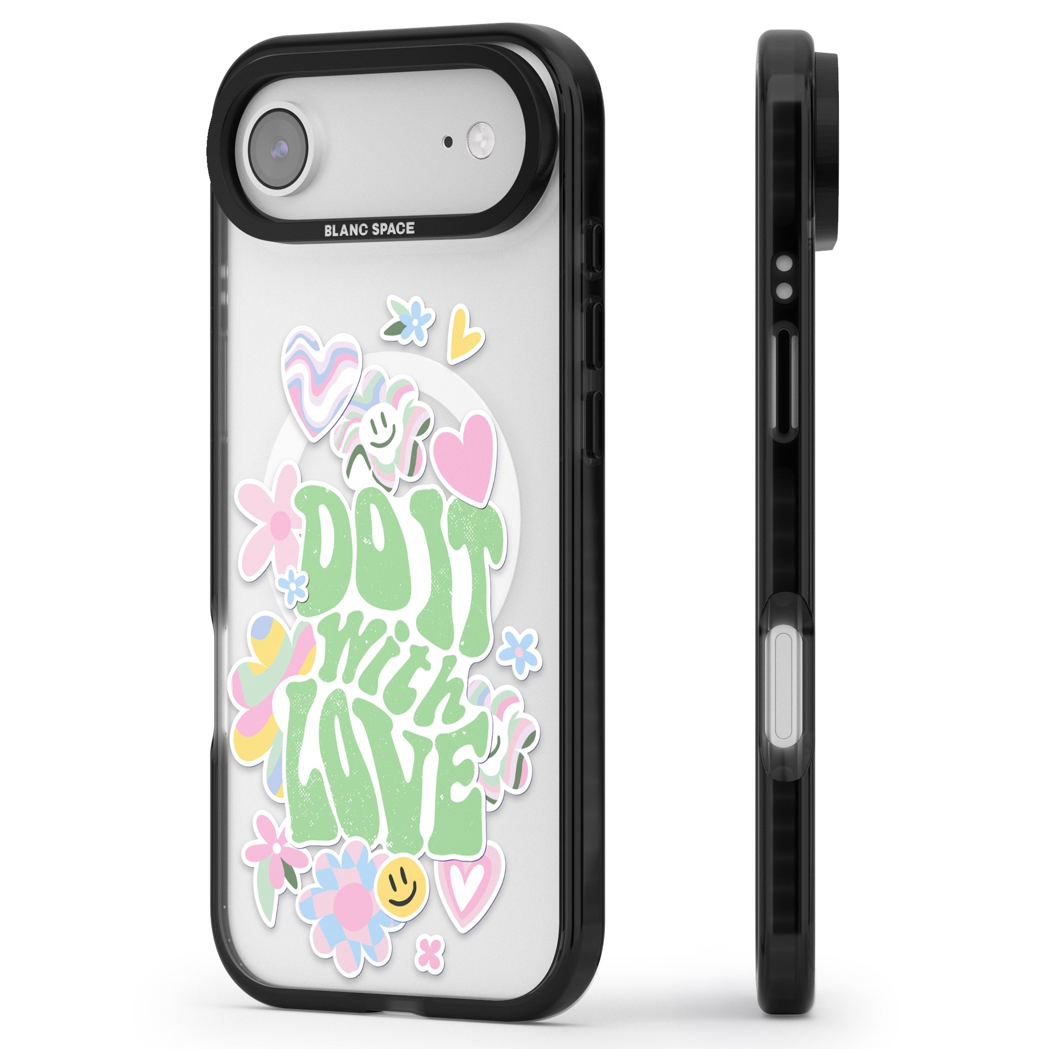 Do It With Love iPhone 17 Air Impact Pro Black Phone Case Side Profile