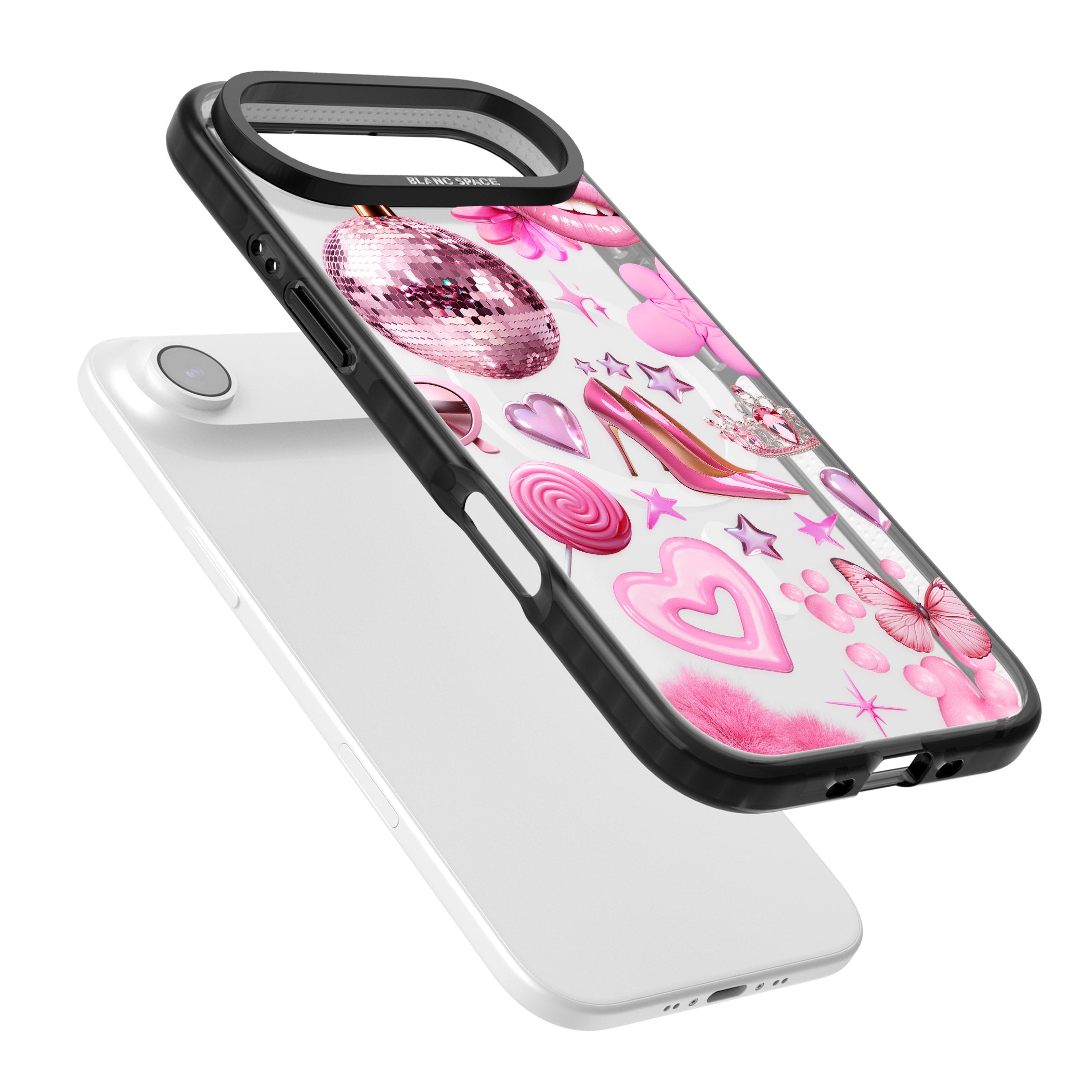 Pink Glam iPhone 17 Air Impact Pro Black Phone Case Colours
