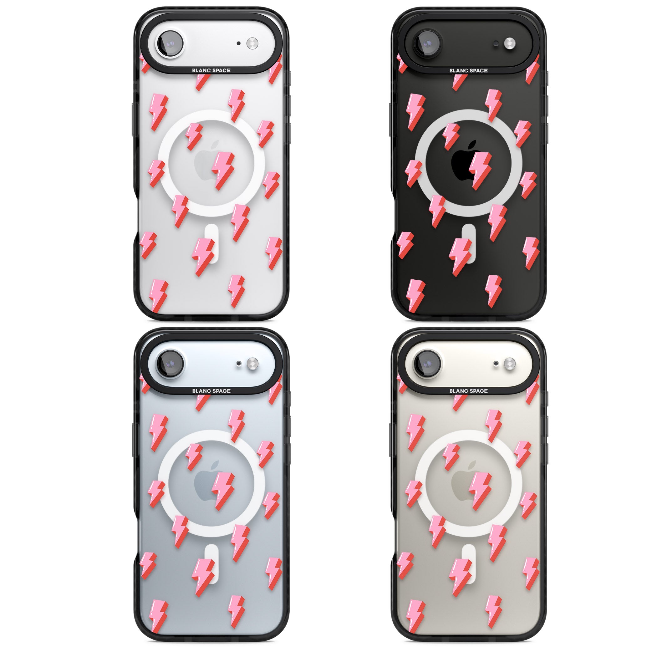 Pink Bolt Pattern iPhone 17 Air Impact Pro Black Phone Case APT Impact Protection