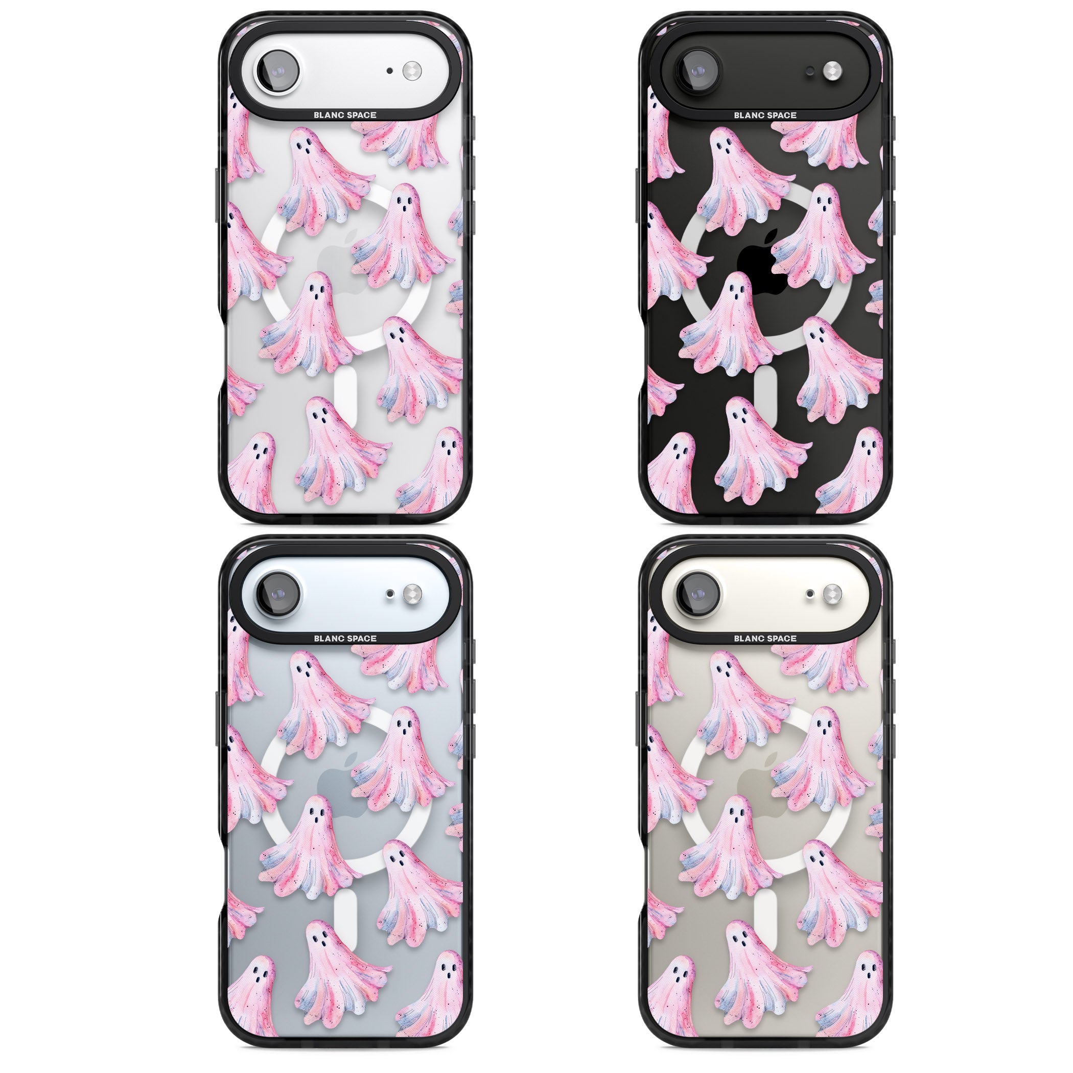 Pink Ghosts iPhone 17 Air Impact Pro Black Phone Case APT Impact Protection