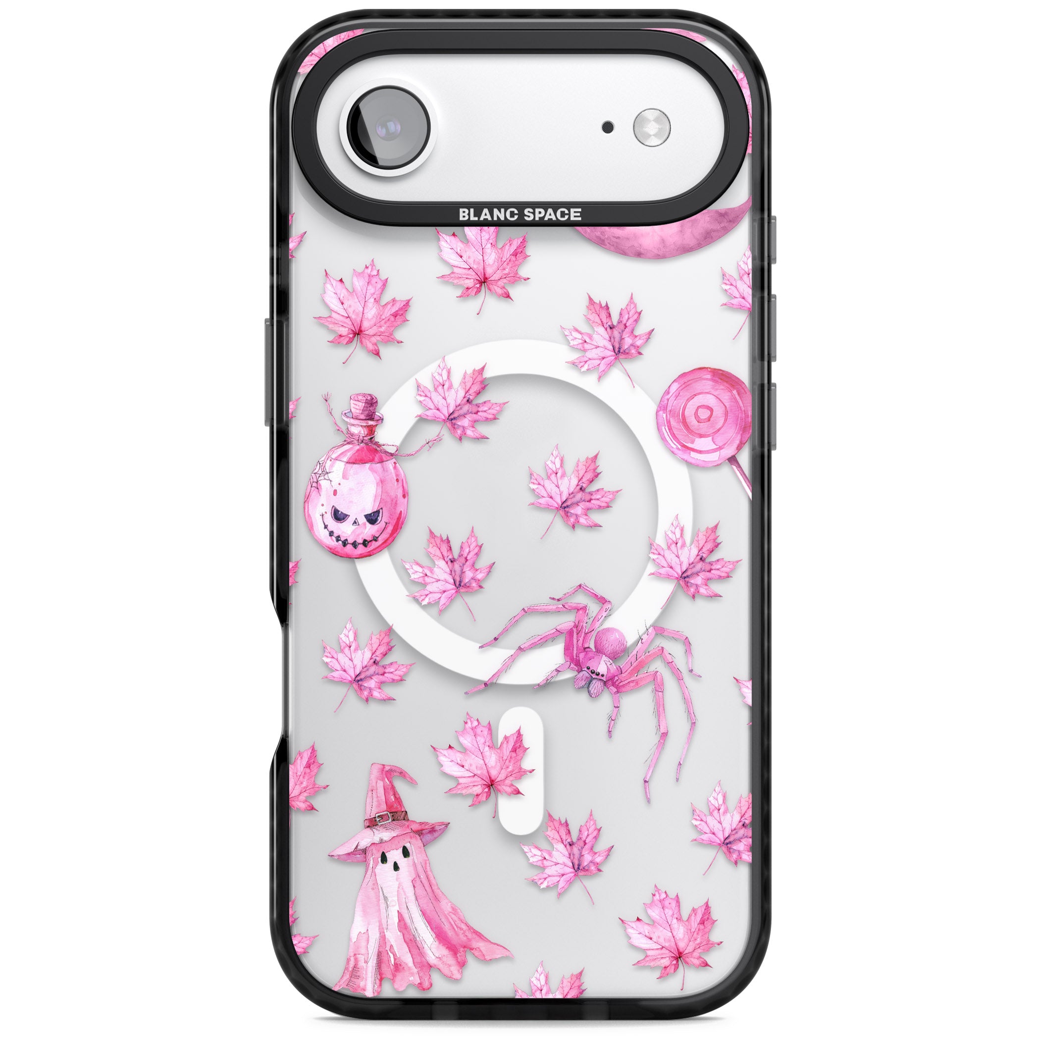 Pink Moon Maple iPhone 17 Air Impact Pro Black Phone Case