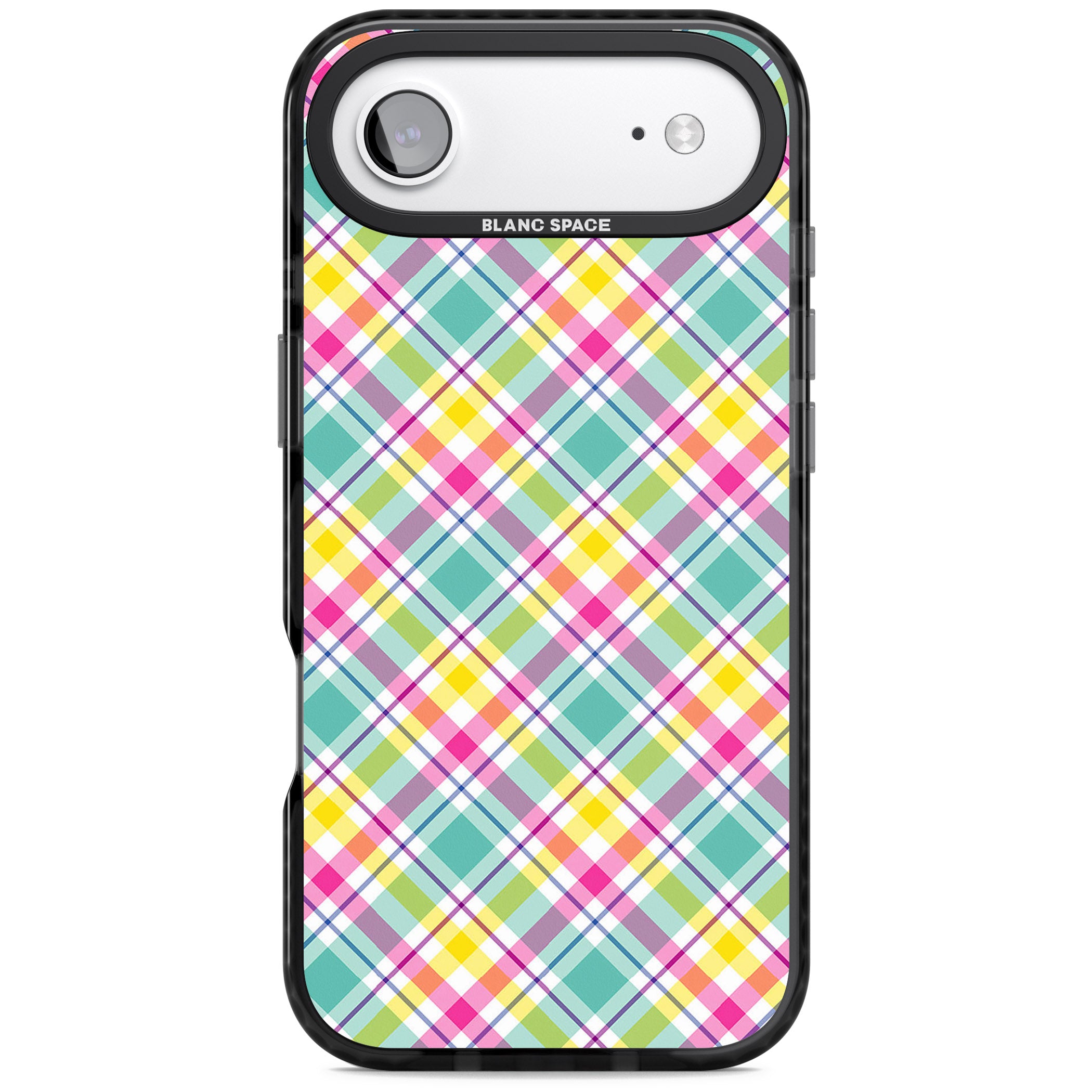 Crosshatch Plaid iPhone 17 Air Impact Pro Black Phone Case