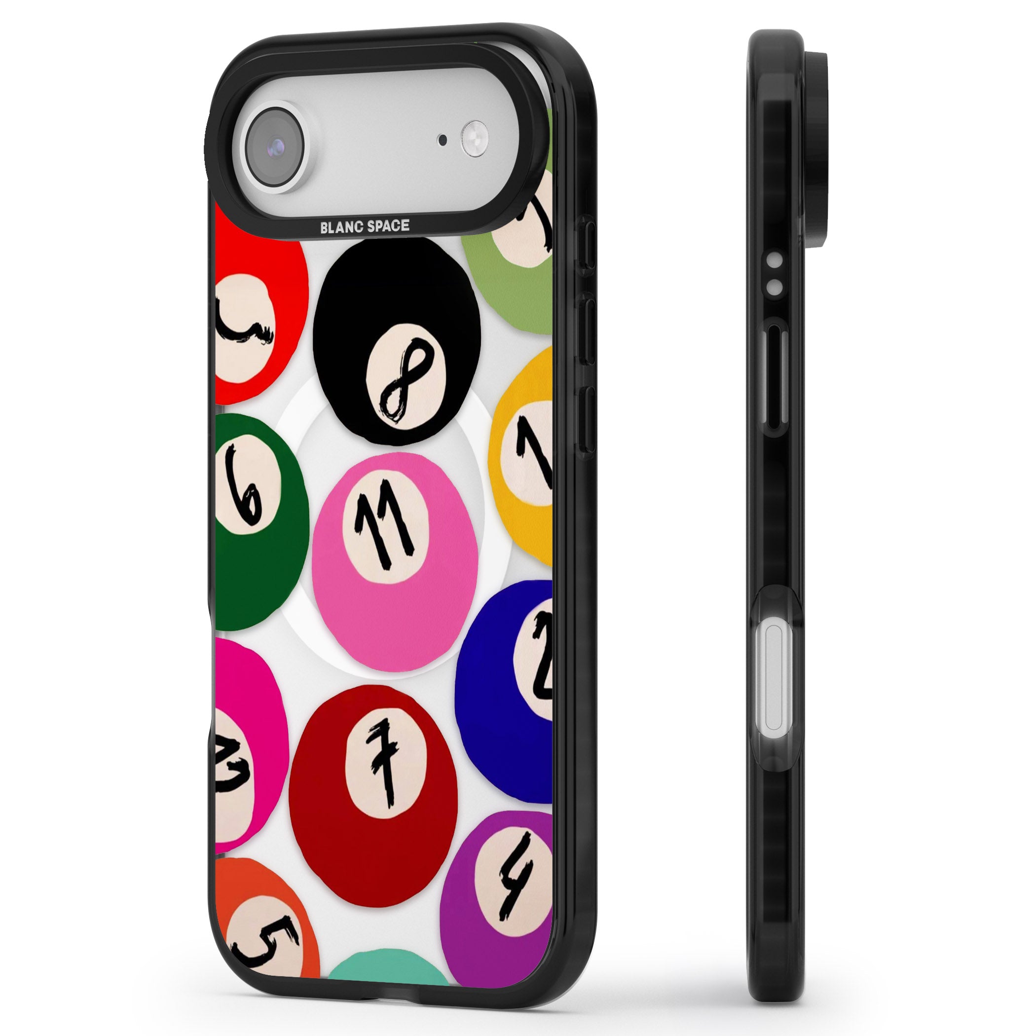 Pool Balls iPhone 17 Air Impact Pro Black Phone Case Side Profile