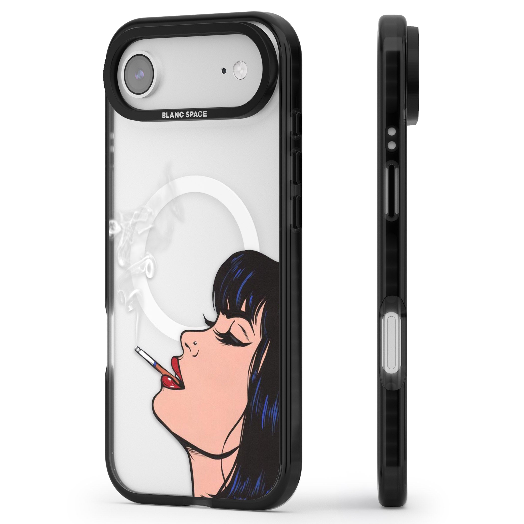 Stress Relief Pop Art iPhone 17 Air Impact Pro Black Phone Case Side Profile