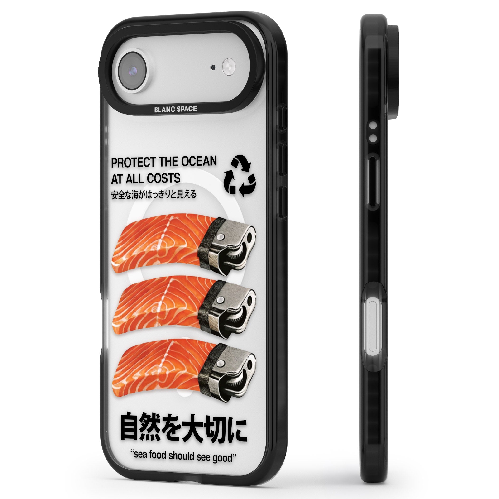 Protect The Ocean iPhone 17 Air Impact Pro Black Phone Case Side Profile