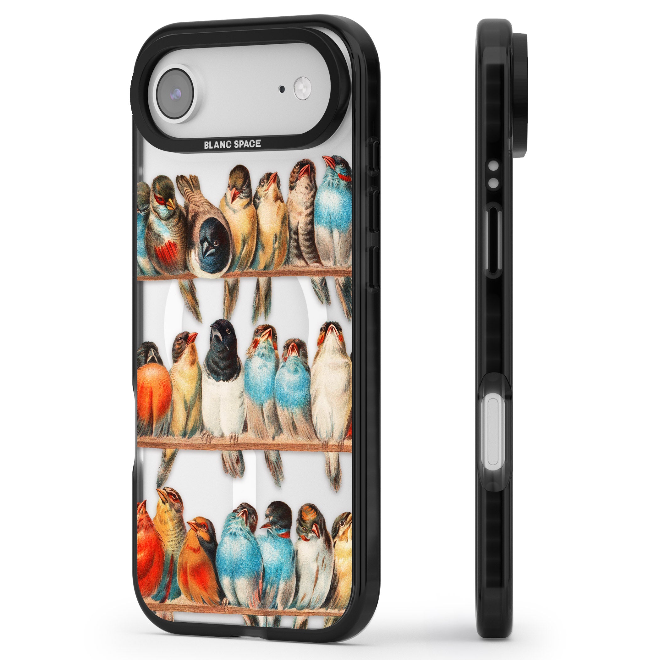 A Perch Of Birds iPhone 17 Air Impact Pro Black Phone Case Side Profile