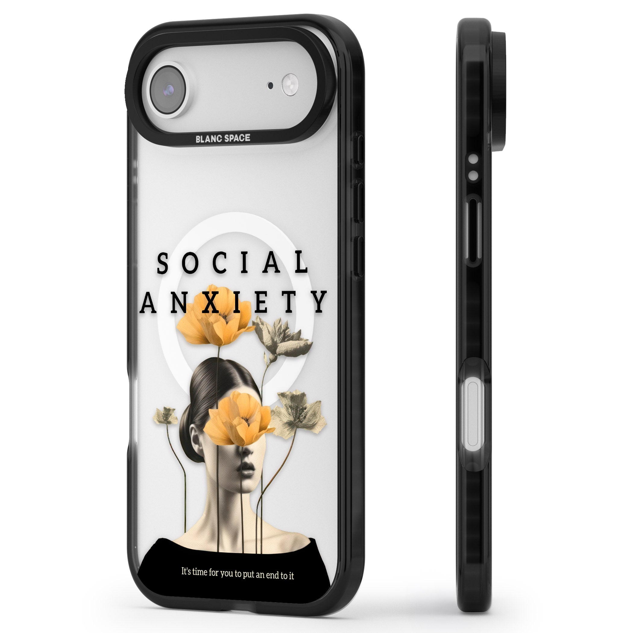 Social Anxiety iPhone 17 Air Impact Pro Black Phone Case Side Profile