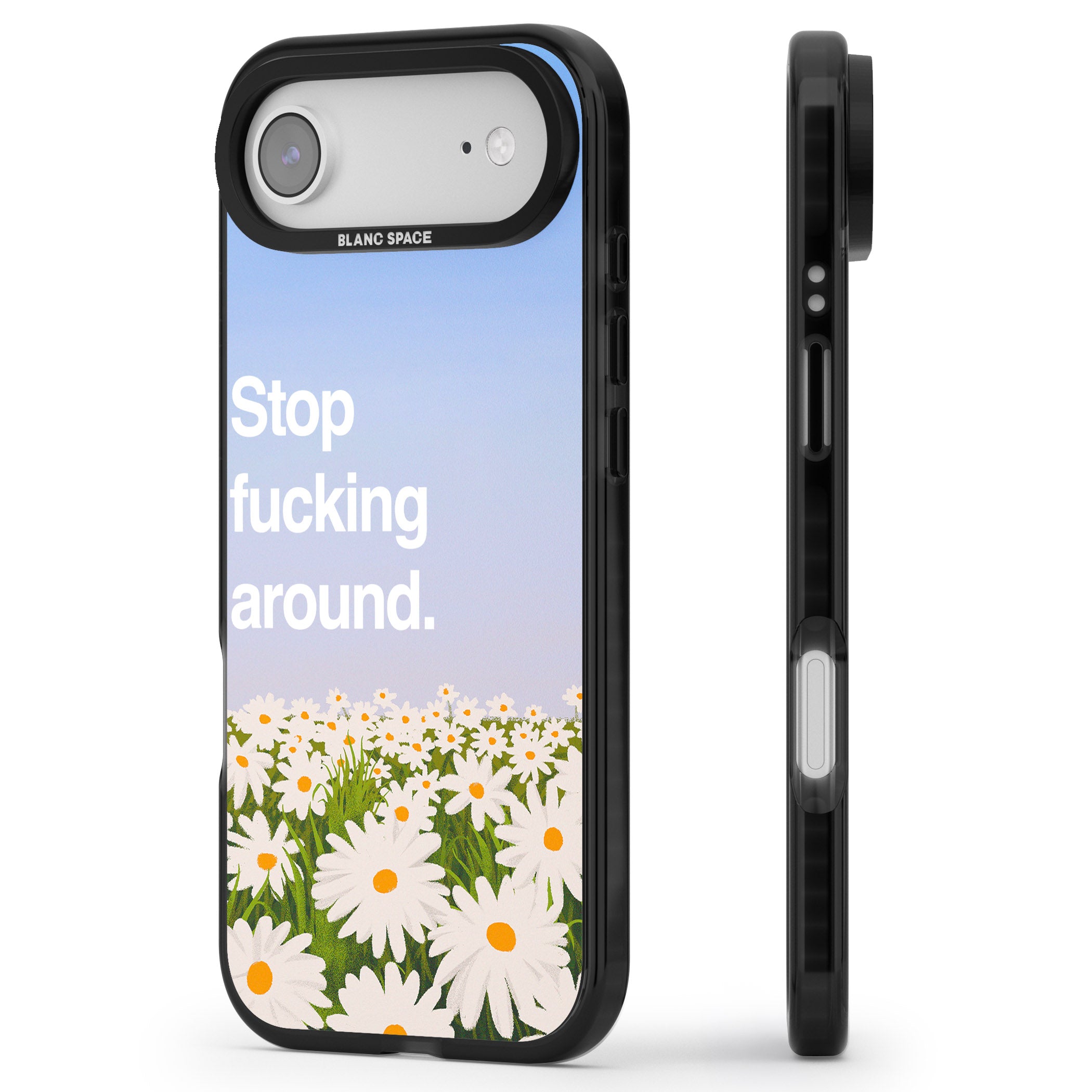 Stop F*Cking Around iPhone 17 Air Impact Pro Black Phone Case Side Profile