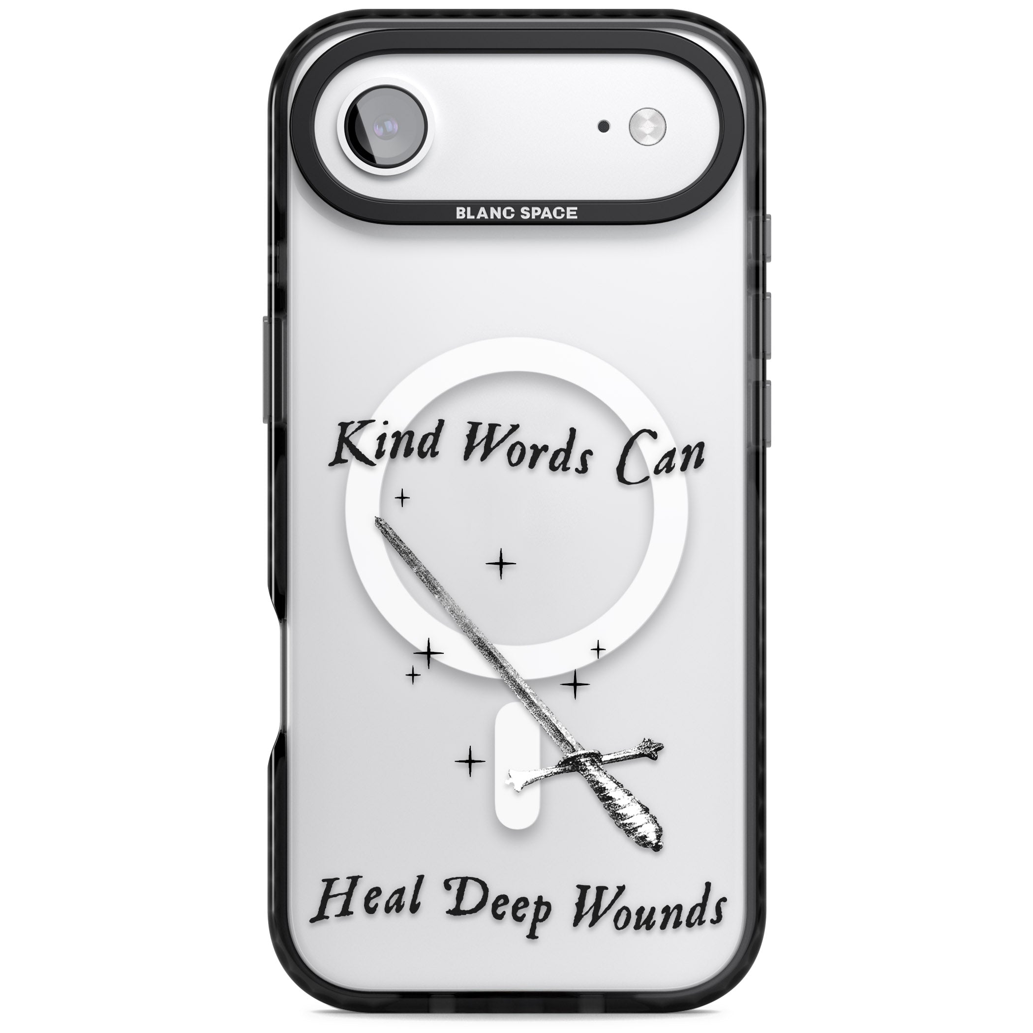 Kind Words Can Heal Deep Wounds iPhone 17 Air Impact Pro Black Phone Case