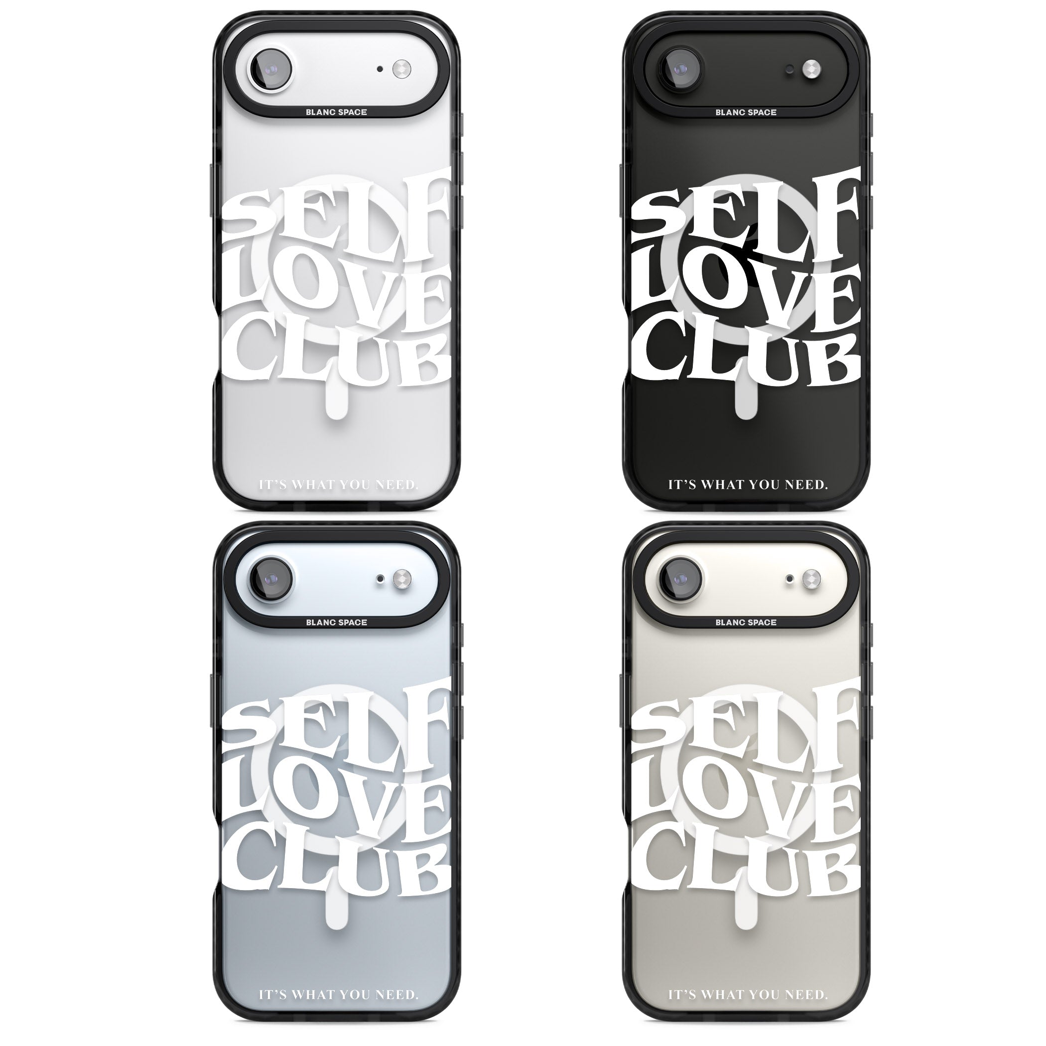 Self Love Club White iPhone 17 Air Impact Pro Black Phone Case APT Impact Protection