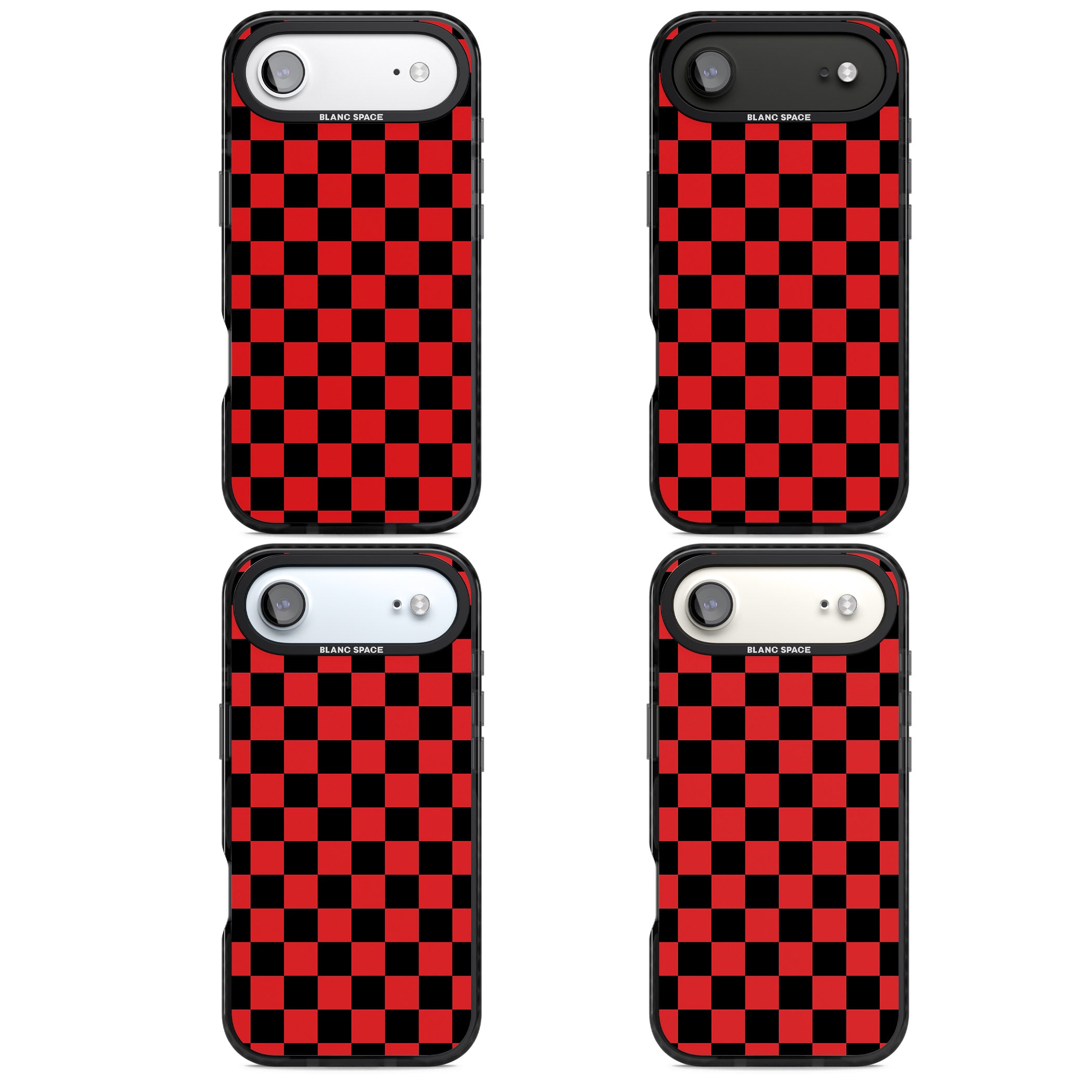 Red Black Checkered iPhone 17 Air Impact Pro Black Phone Case APT Impact Protection