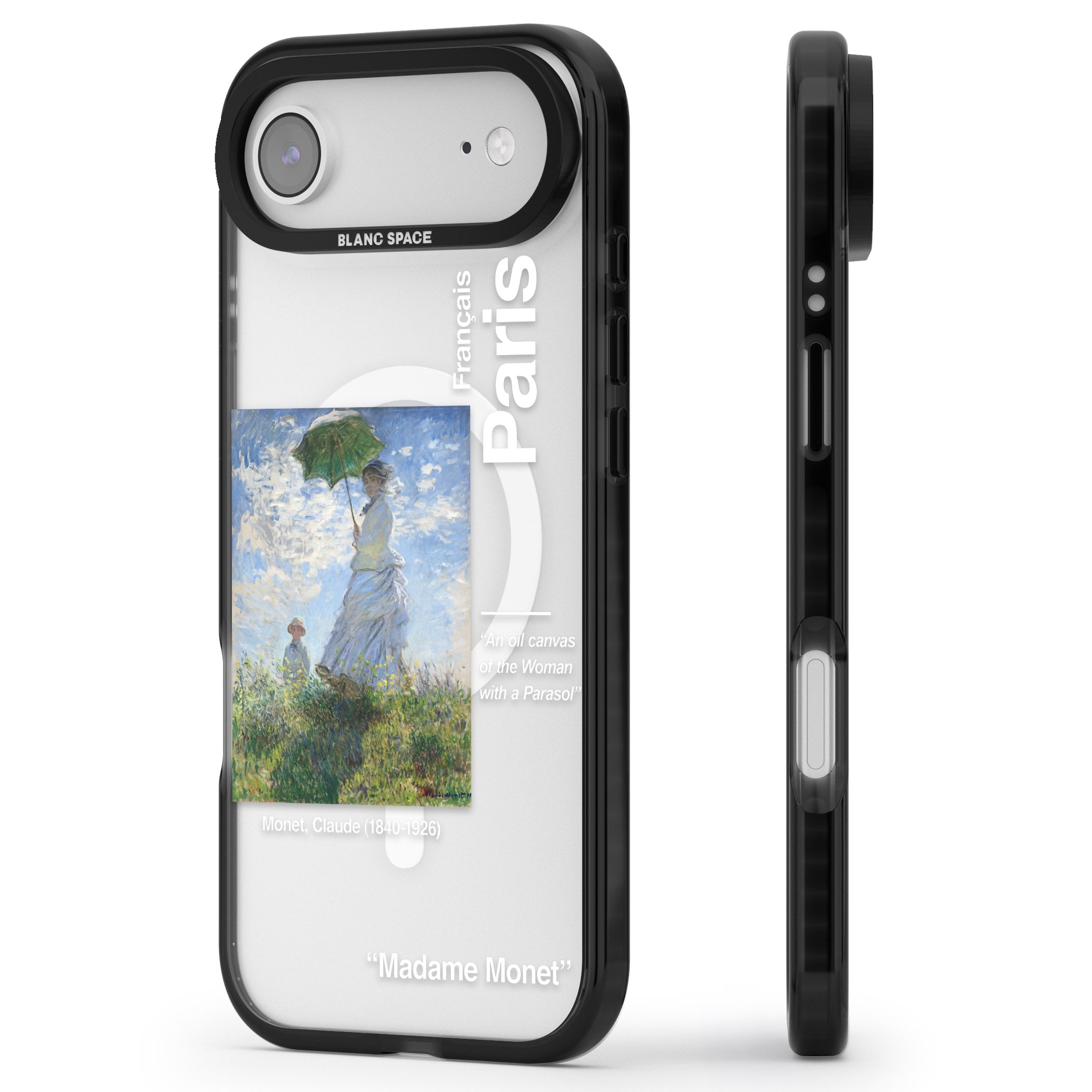 Madame Monet And Her Son iPhone 17 Air Impact Pro Black Phone Case Side Profile