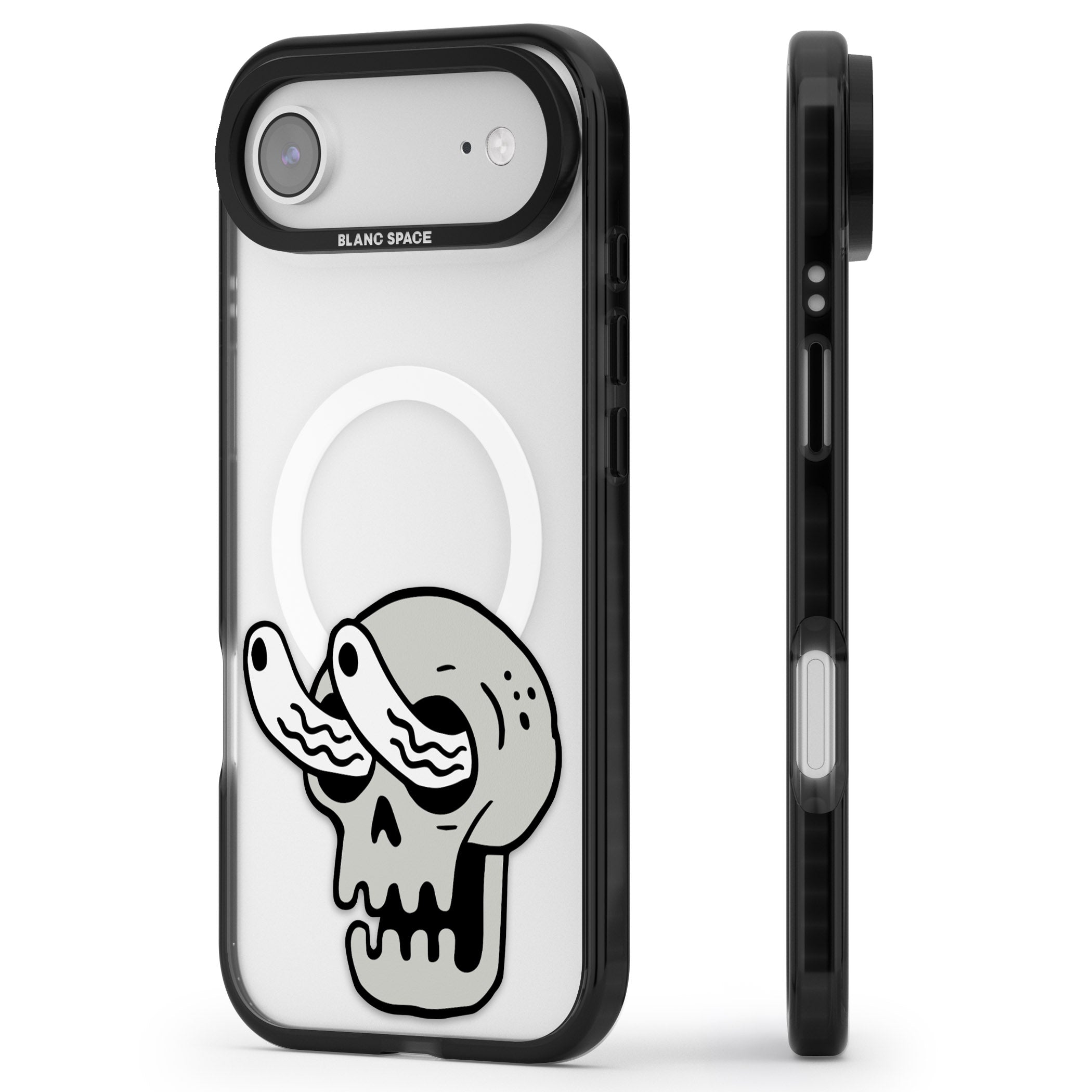 Skull Eyes iPhone 17 Air Impact Pro Black Phone Case Side Profile