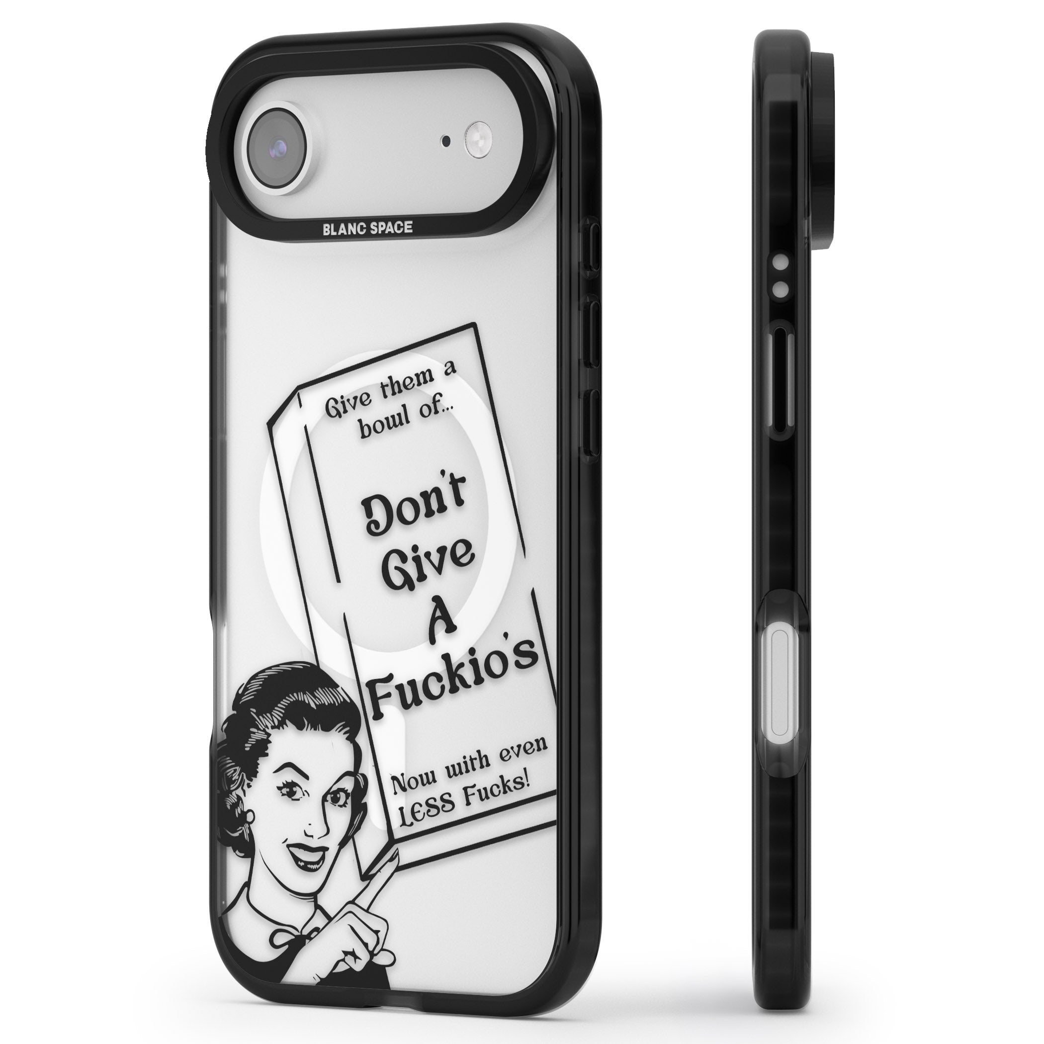 Dont Give A F Ckios Cereal iPhone 17 Air Impact Pro Black Phone Case Side Profile