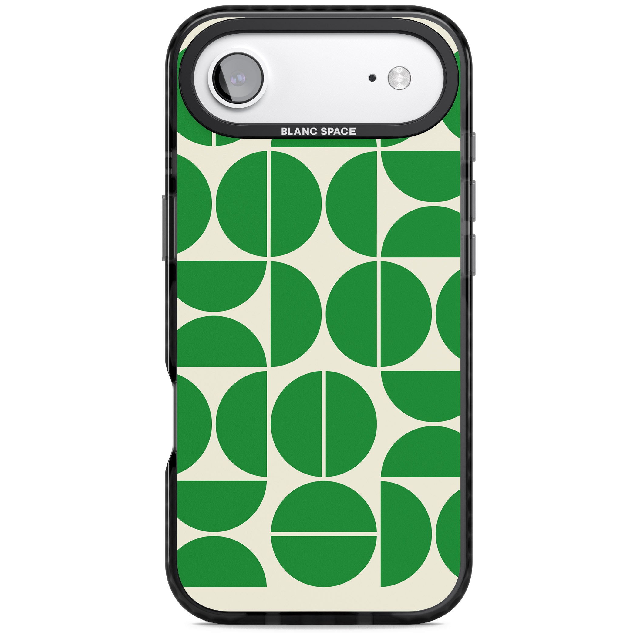 Retro Green Circles iPhone 17 Air Impact Pro Black Phone Case