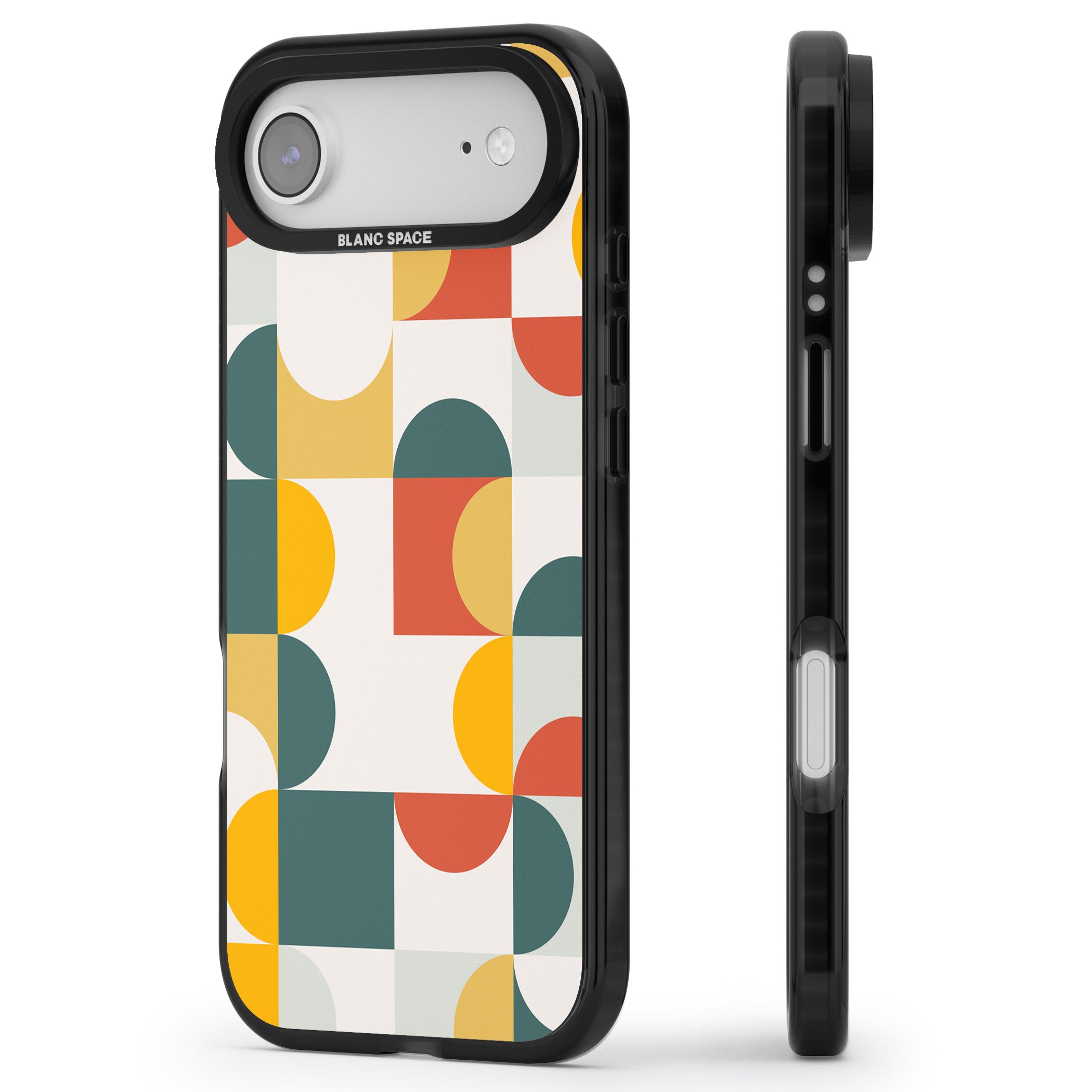 Retro Color Blocks iPhone 17 Air Impact Pro Black Phone Case Side Profile