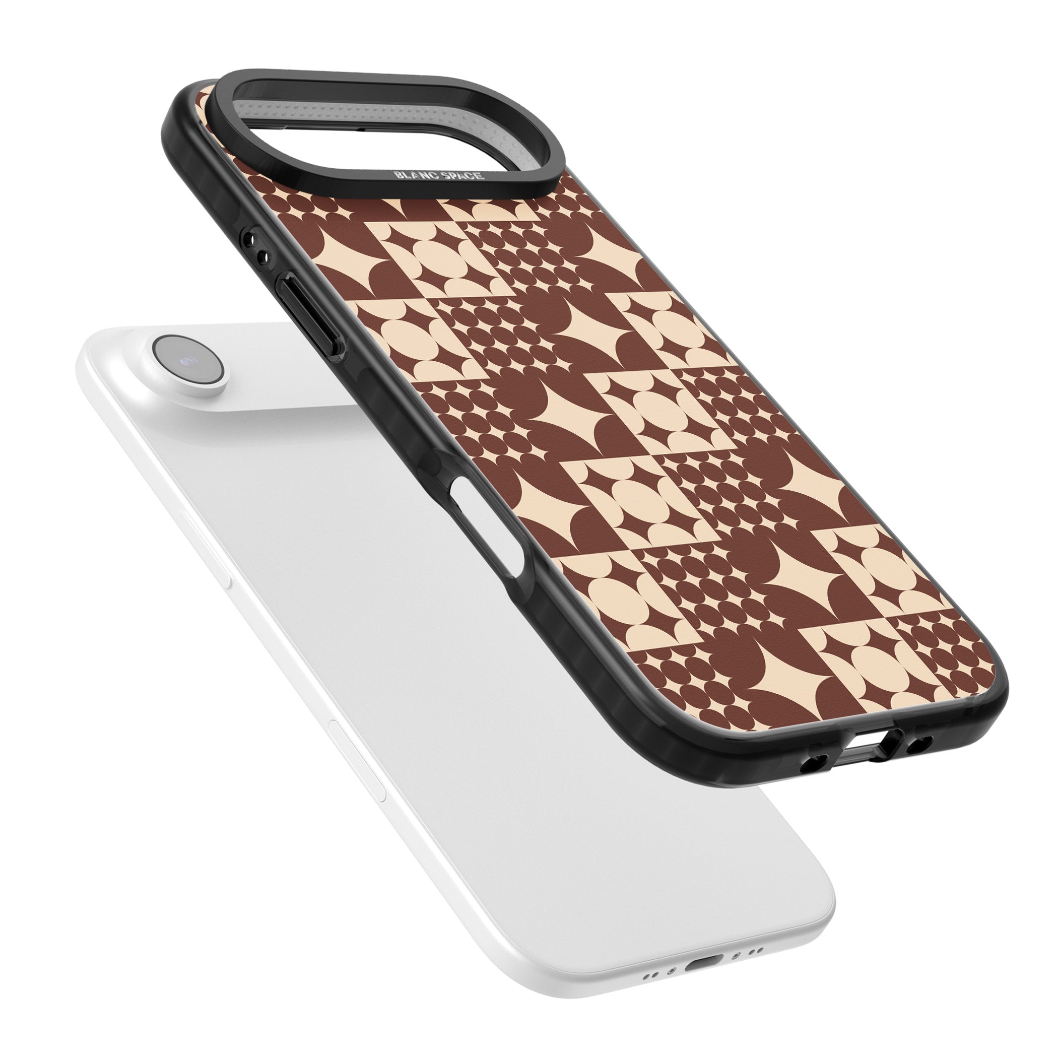 Mid Century Brown Checked iPhone 17 Air Impact Pro Black Phone Case Colours