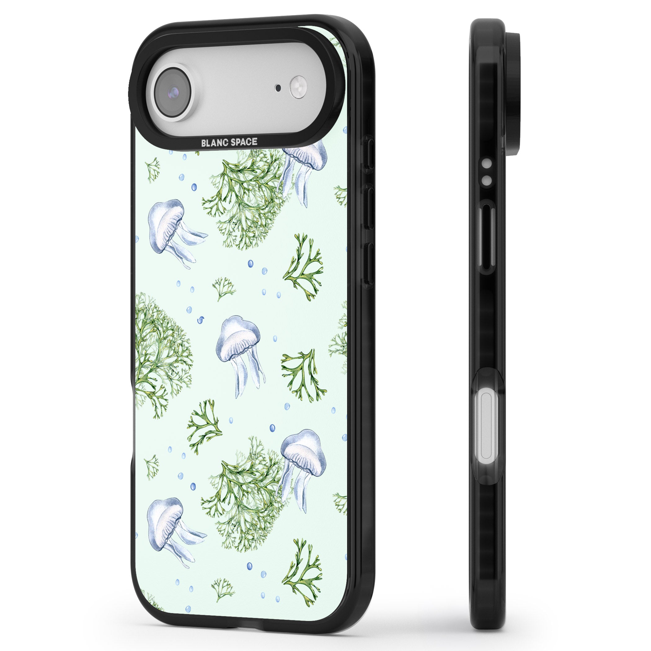 Jellyfish & Seaweed iPhone 17 Air Impact Pro Black Phone Case Side Profile