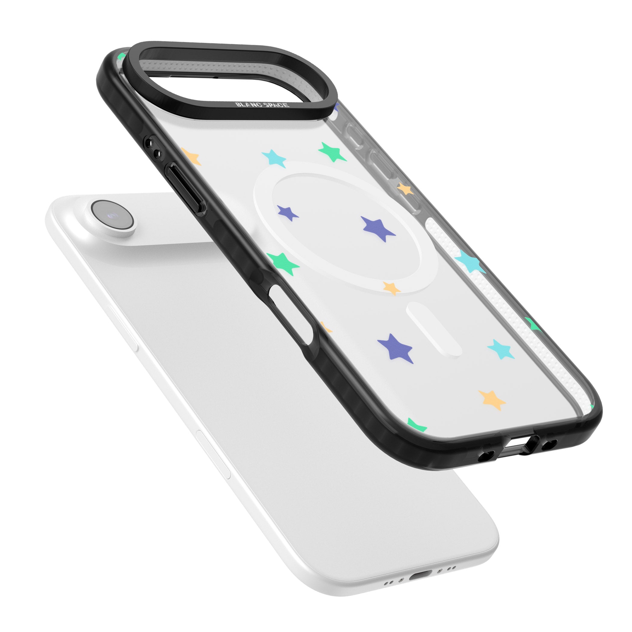 Pastel Star Pattern iPhone 17 Air Impact Pro Black Phone Case Colours