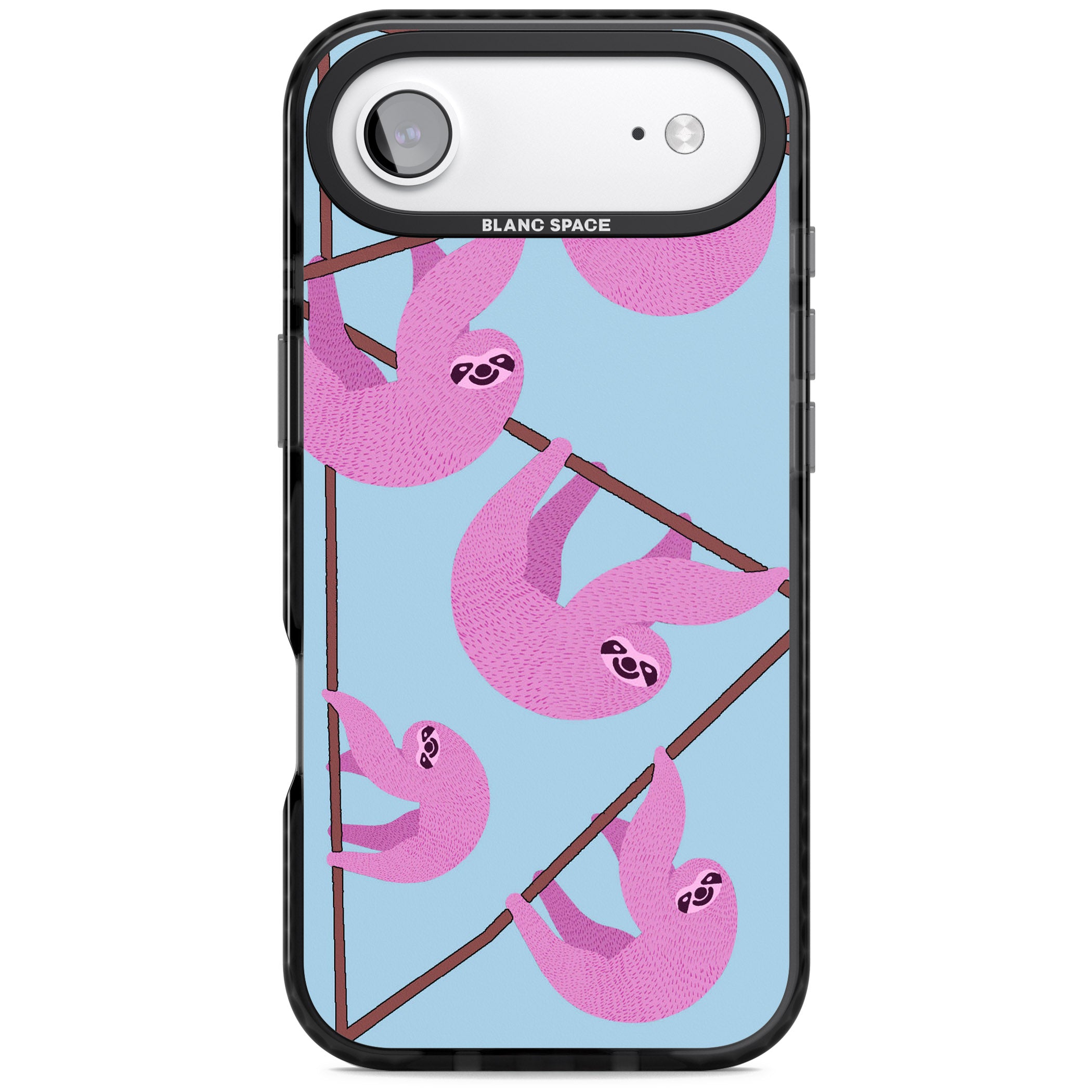 Pink Sloth iPhone 17 Air Impact Pro Black Phone Case